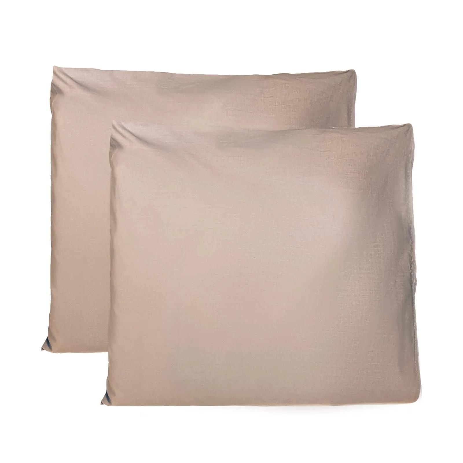 FARFALLAROSSA Coppia di Federe in Puro Cotone 60x60 cm, Chiusura a Busta, Tortora - immagine 1