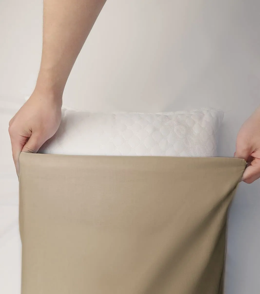 FARFALLAROSSA Coppia di Federe 100% Cotone 40x80 cm, Chiusura a Busta, Beige - immagine 5