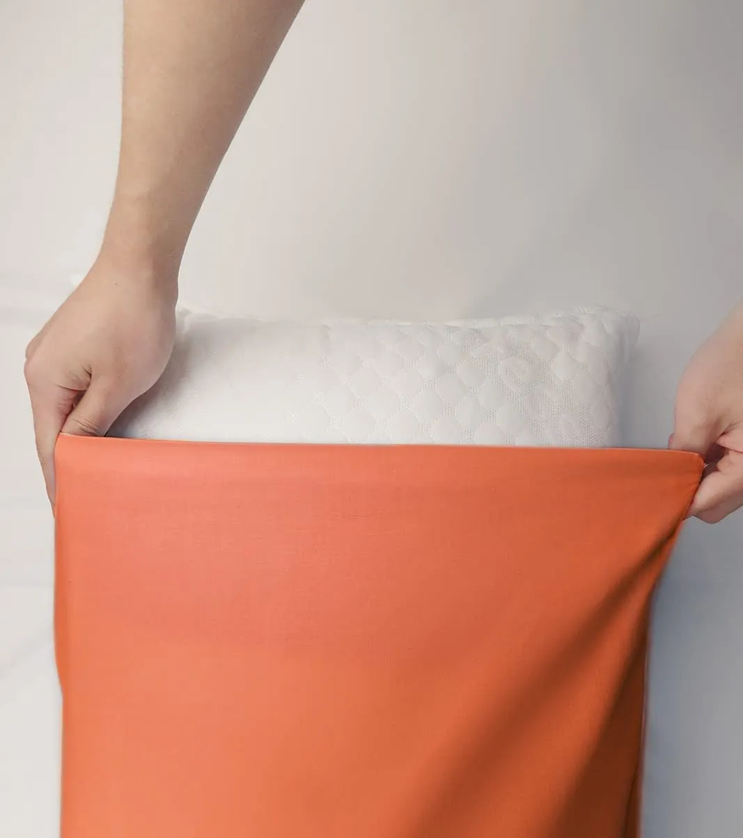 FARFALLAROSSA Coppia di Federe 100% Cotone 65x65 cm, Chiusura a Busta, Arancione - immagine 5