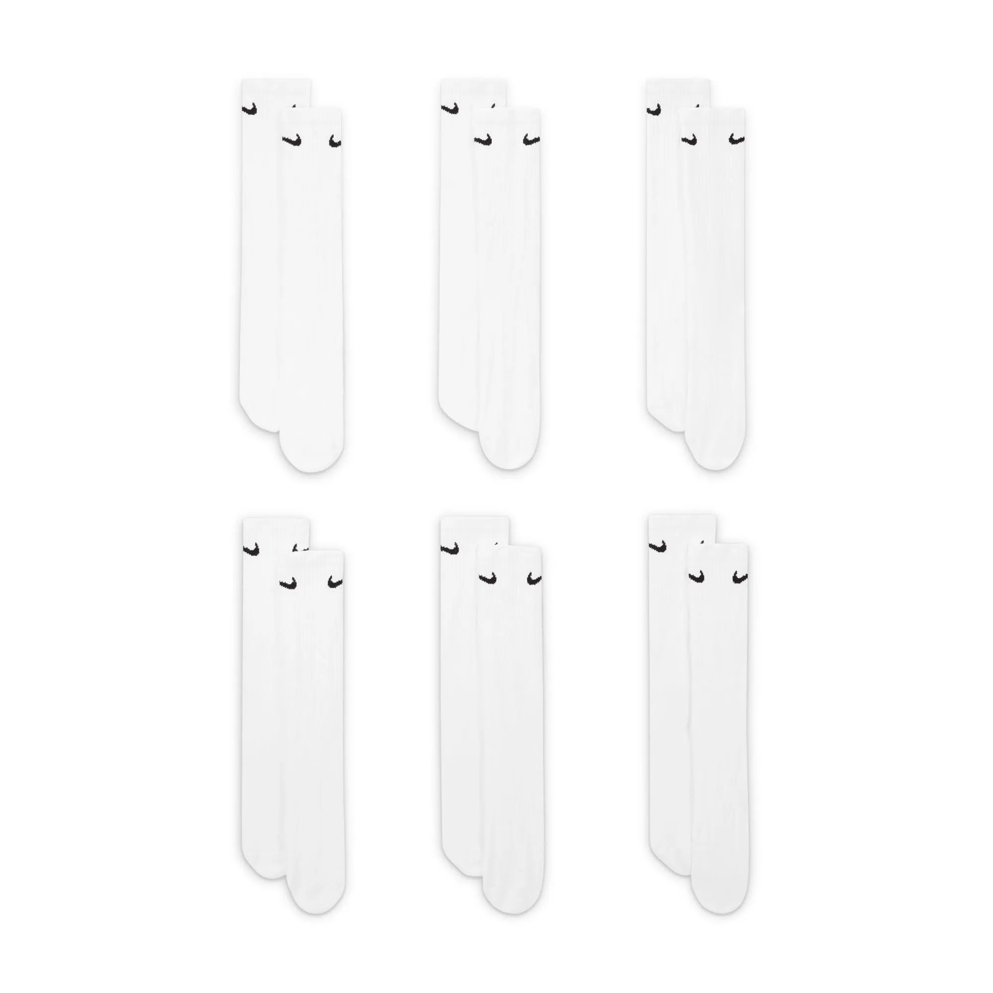 Nike Everyday Cushion Crew, Men's Socks, White/Black, Large (6 Pairs) - immagine 3
