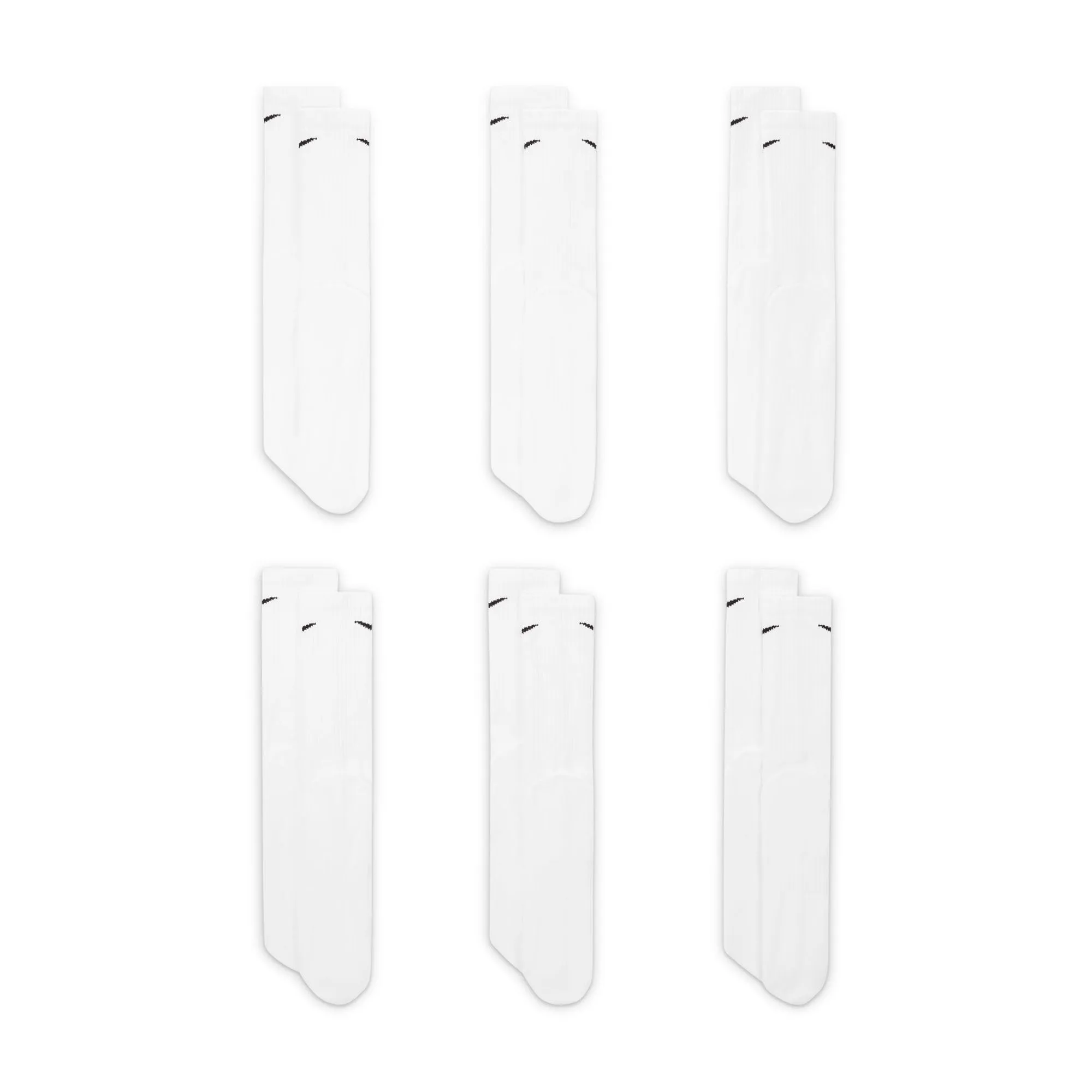 Nike Everyday Cushion Crew, Men's Socks, White/Black, Large (6 Pairs) - immagine 4