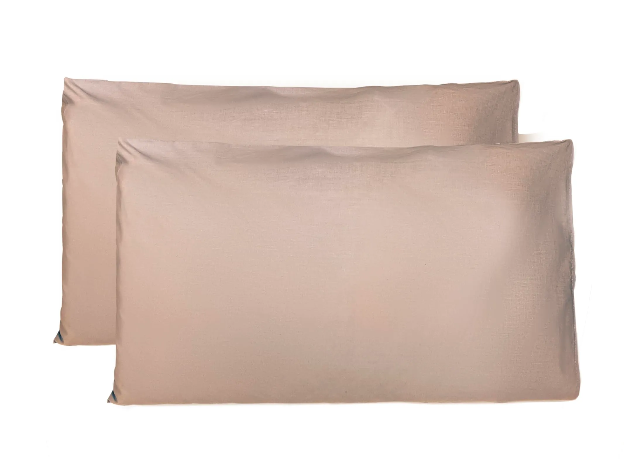 FARFALLAROSSA Coppia di Federe 100% Cotone 40x70 cm, Chiusura a Busta, Tortora - immagine 1