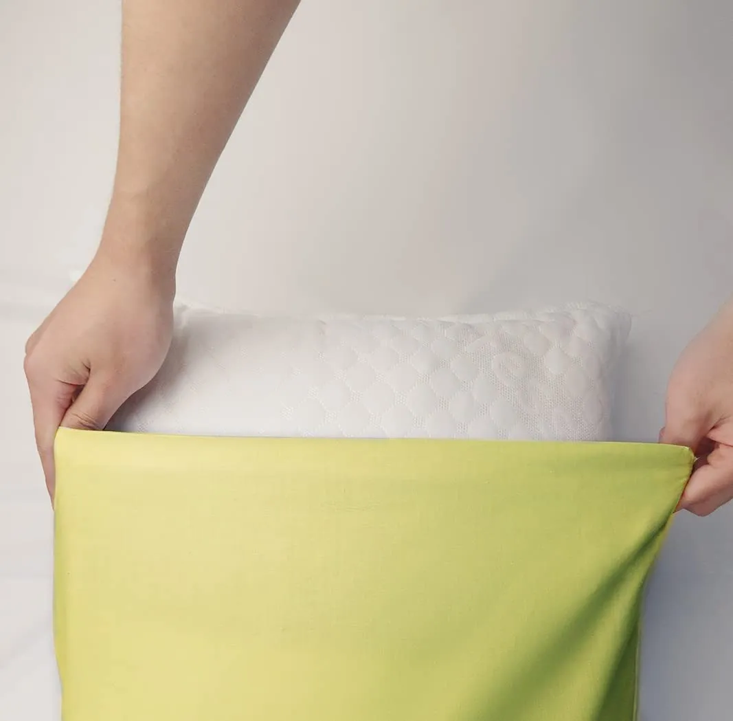 FARFALLAROSSA Coppia di Federe in Cotone 60x60 cm, Chiusura a Busta, Verde Chiaro - immagine 5