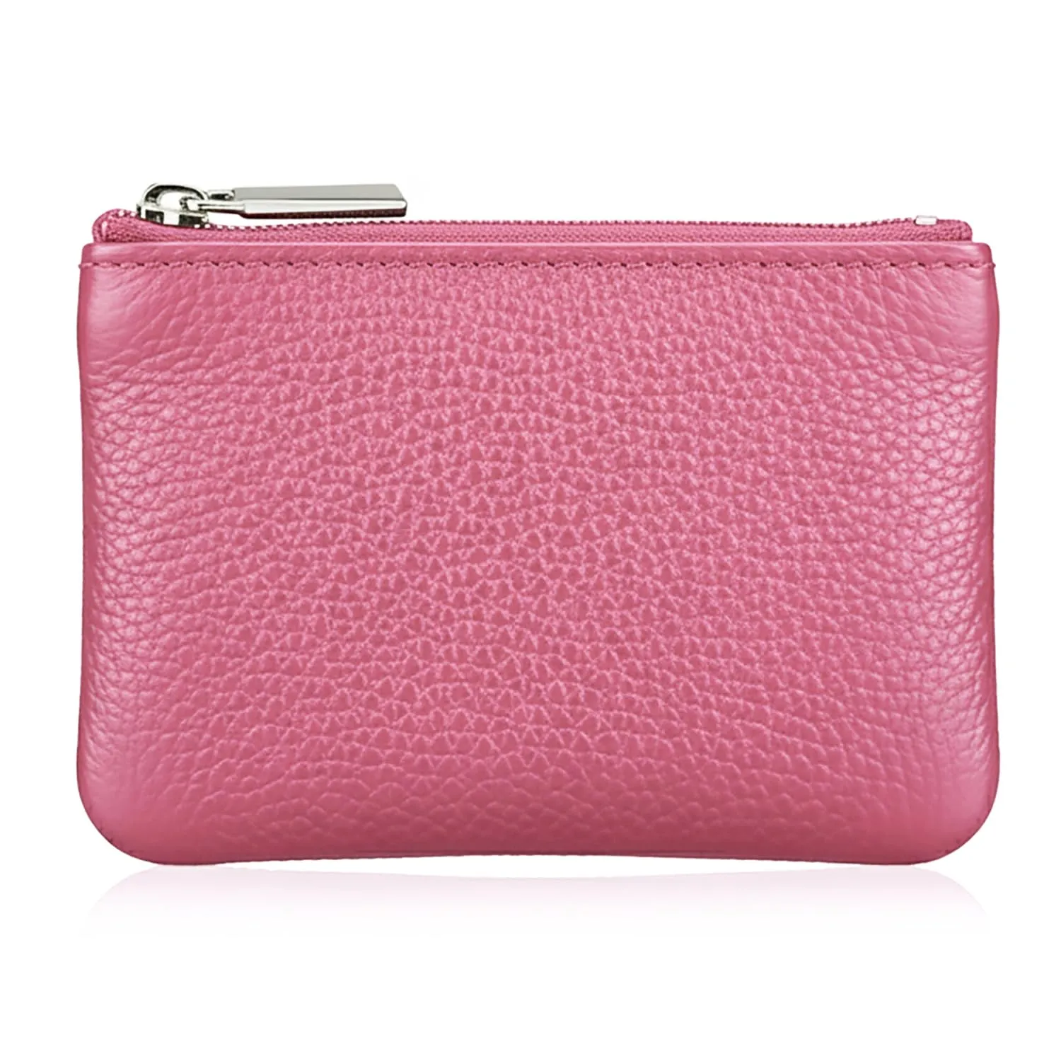 Hibate Mini Portamonete in Pelle con Zip e Portachiavi, Rosa - immagine 2