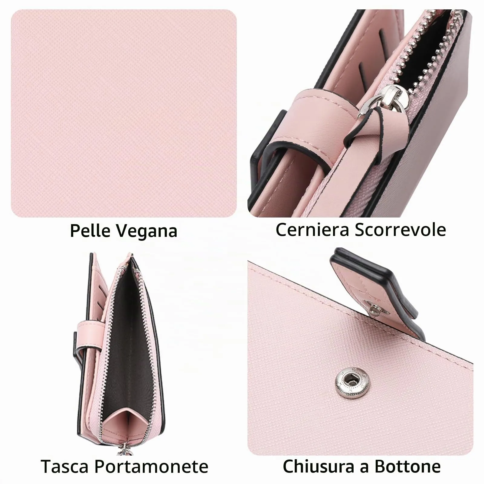 SENDEFN Portafoglio Donna Piccolo con Blocco RFID e Cerniera - immagine 4
