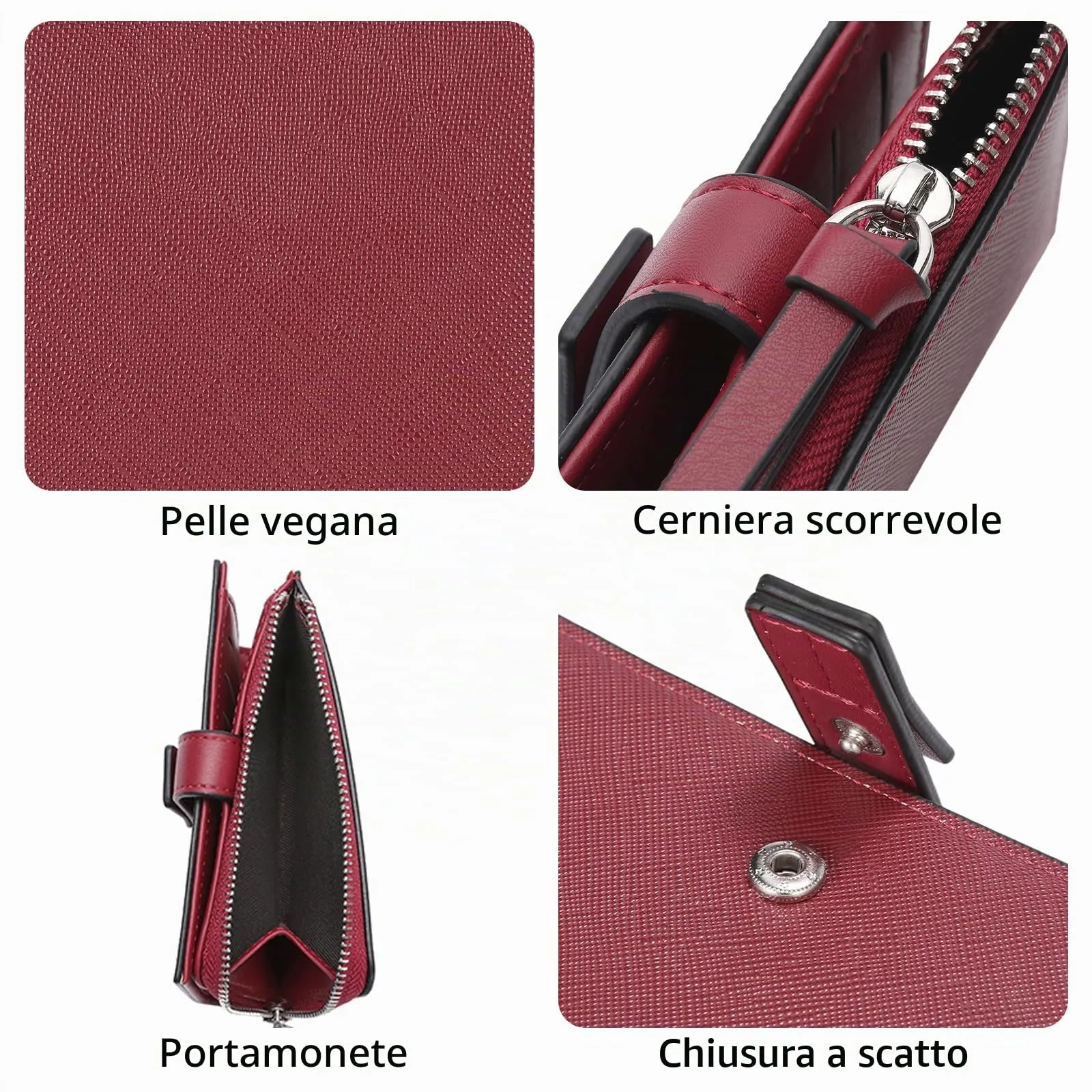 SENDEFN Portafoglio Donna Piccolo con Blocco RFID e Cerniera - immagine 4
