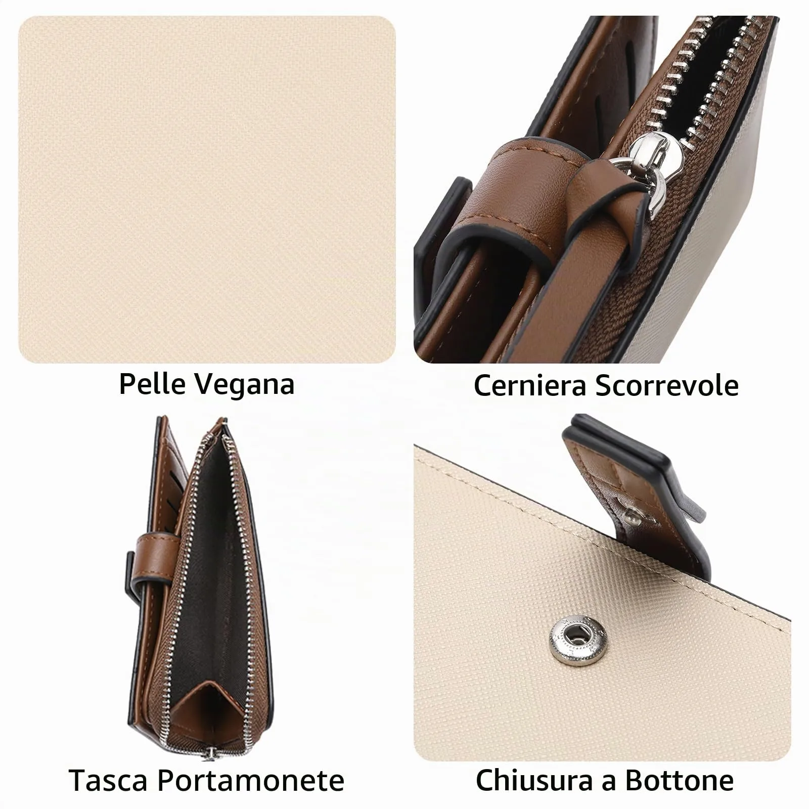 SENDEFN Portafoglio Donna Piccolo con Blocco RFID e Cerniera - immagine 4