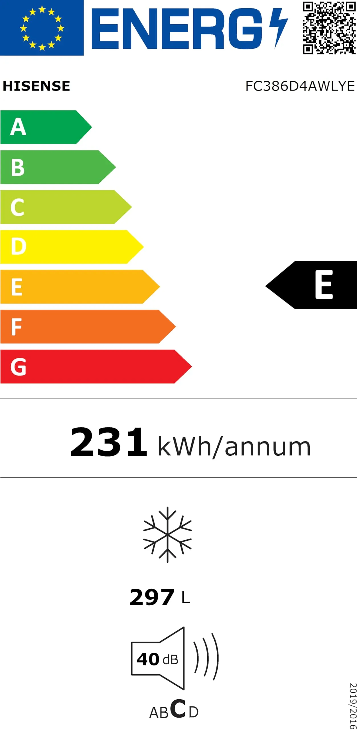 Hisense FC386D4AWLYE Congelatore a Pozzo 297 L Classe E Bianco - immagine 11