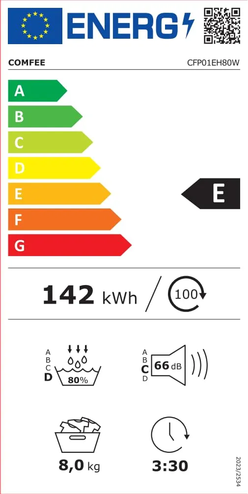 COMFEE' Asciugatrice Pompa di Calore 8 kg EcoDry CFP01EH80W - immagine 12