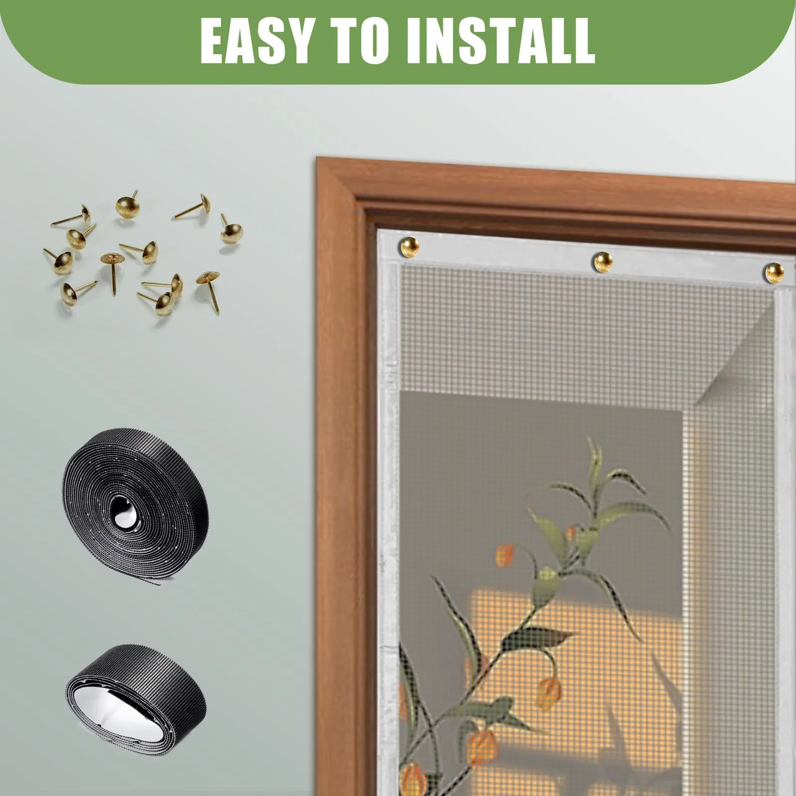 Meet Beauty Zanzariera Magnetica per Porte e Finestre, 155 x 195 cm, Grigio Argento - immagine 8