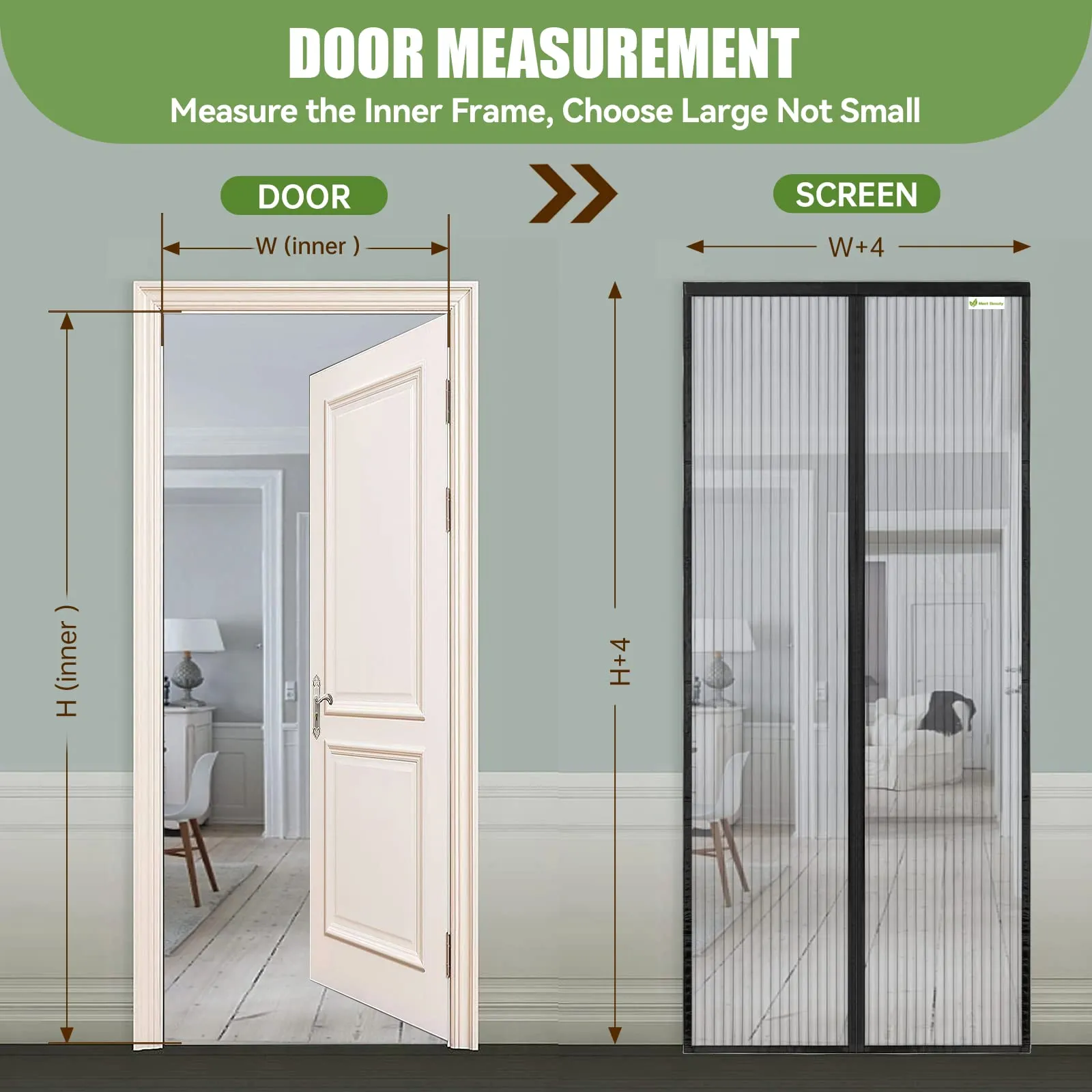 Meet Beauty Zanzariera Magnetica per Porte, 160 x 215 cm, Nero - immagine 4