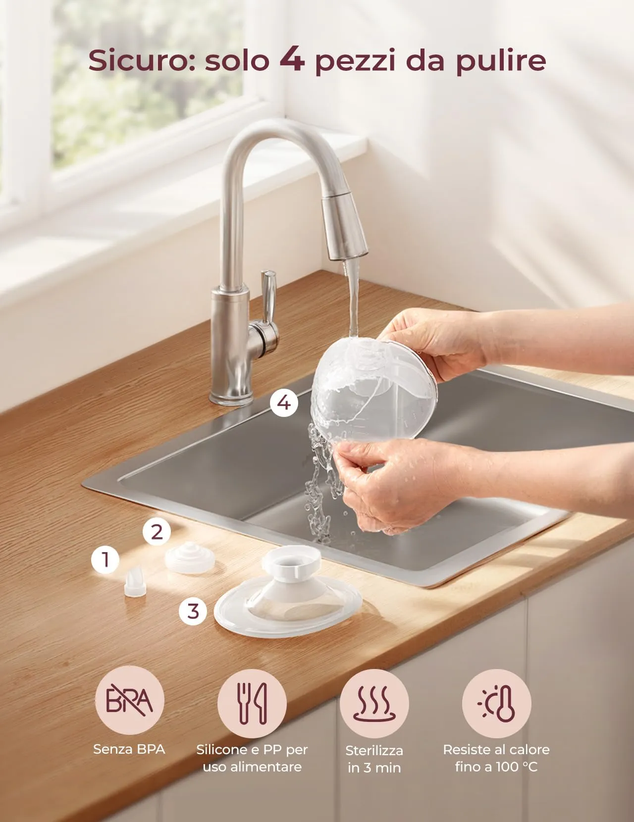 Momcozy M5 Tiralatte Intelligente con App, Portatile, Mani Libere, Doppio, Rosso - immagine 7