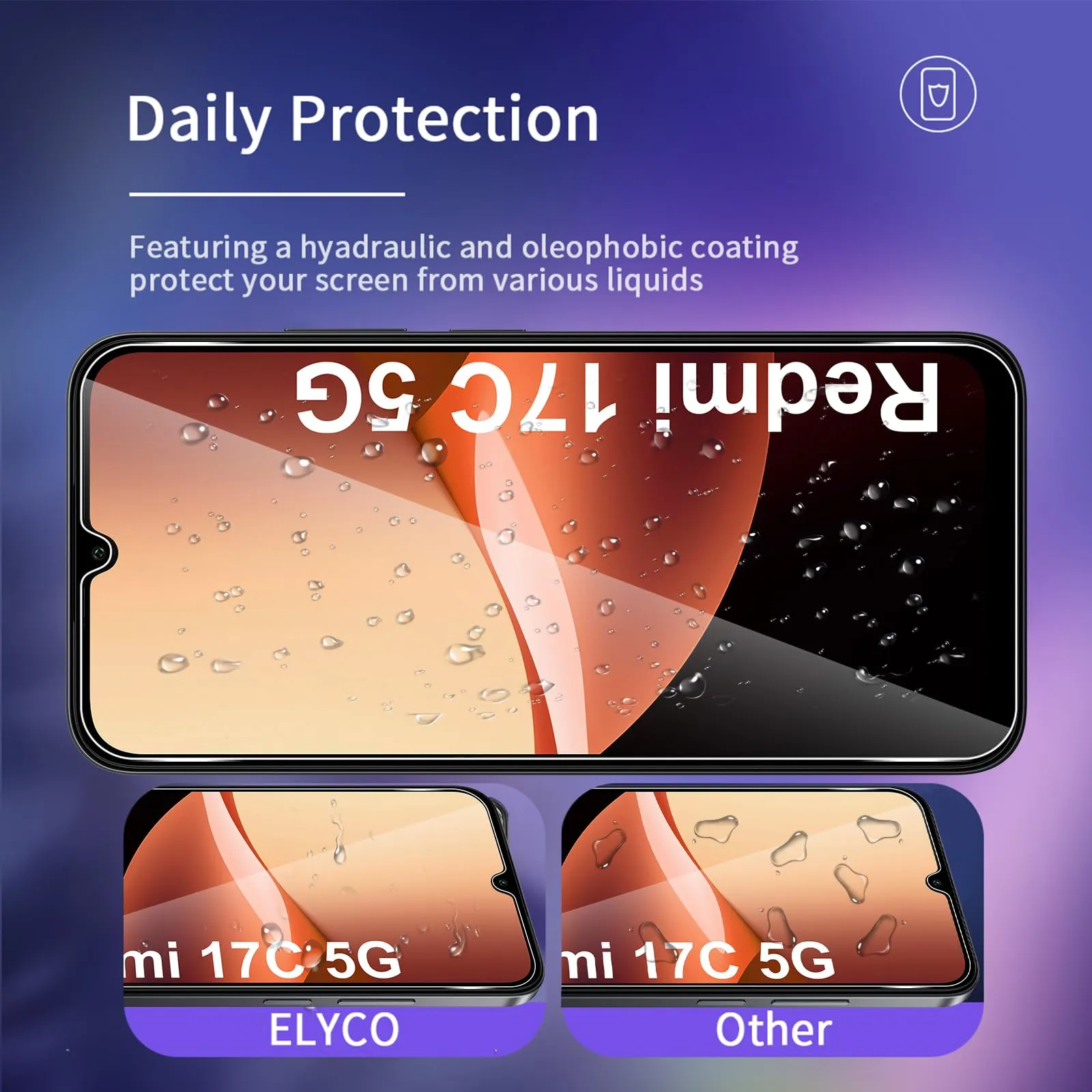 ELYCO Vetro Temperato per Xiaomi Redmi 17C 5G, 2+2 Pezzi - immagine 2