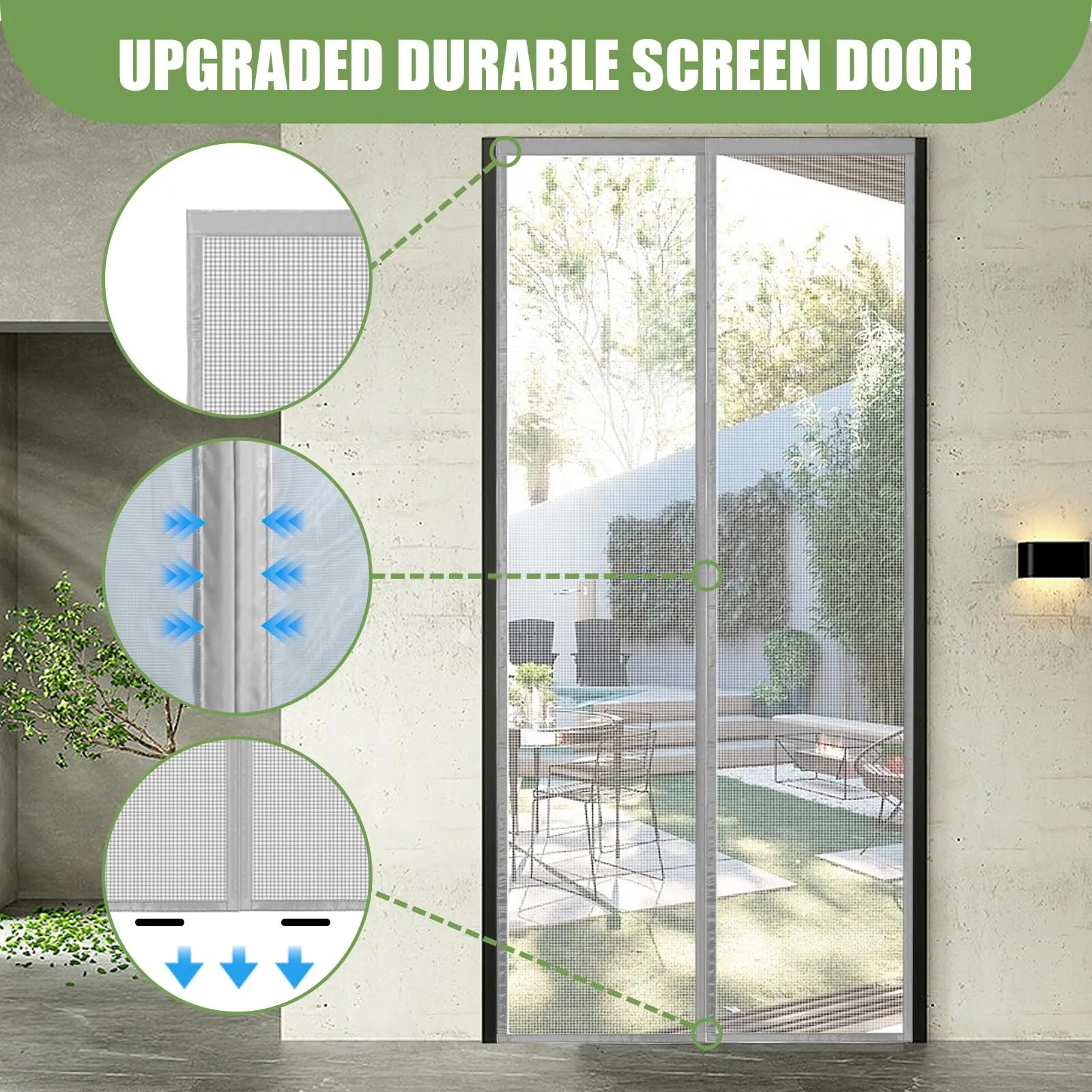 Meet Beauty Zanzariera Magnetica per Porte, 170 x 230 cm, Grigio Argento - immagine 6