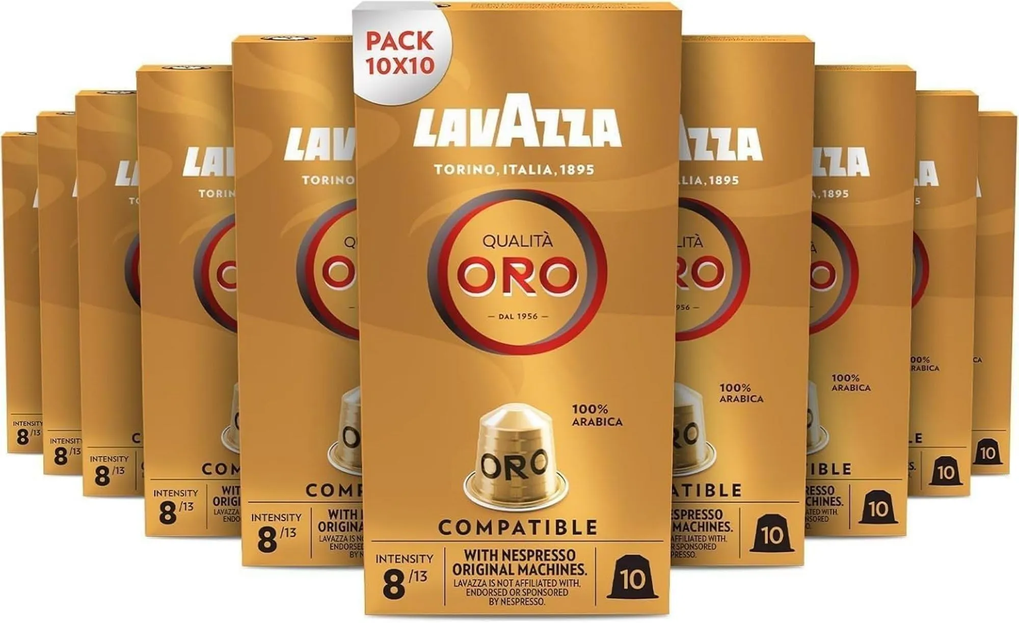 Lavazza Qualità Oro Coffee Capsules, 100% Arabica, Light Roast, Intensity 8/13, 100 Aluminium Capsules - immagine 1