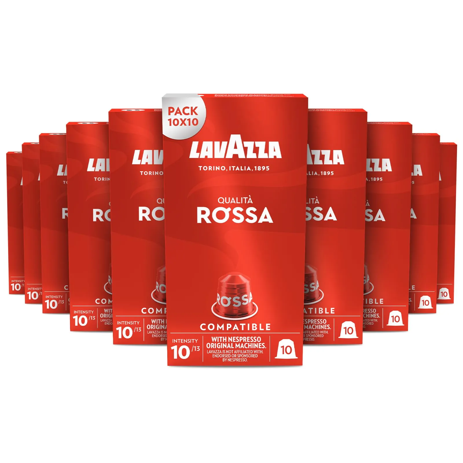 Lavazza Qualità Rossa Nespresso Compatible Capsules, 100 Count - immagine 1