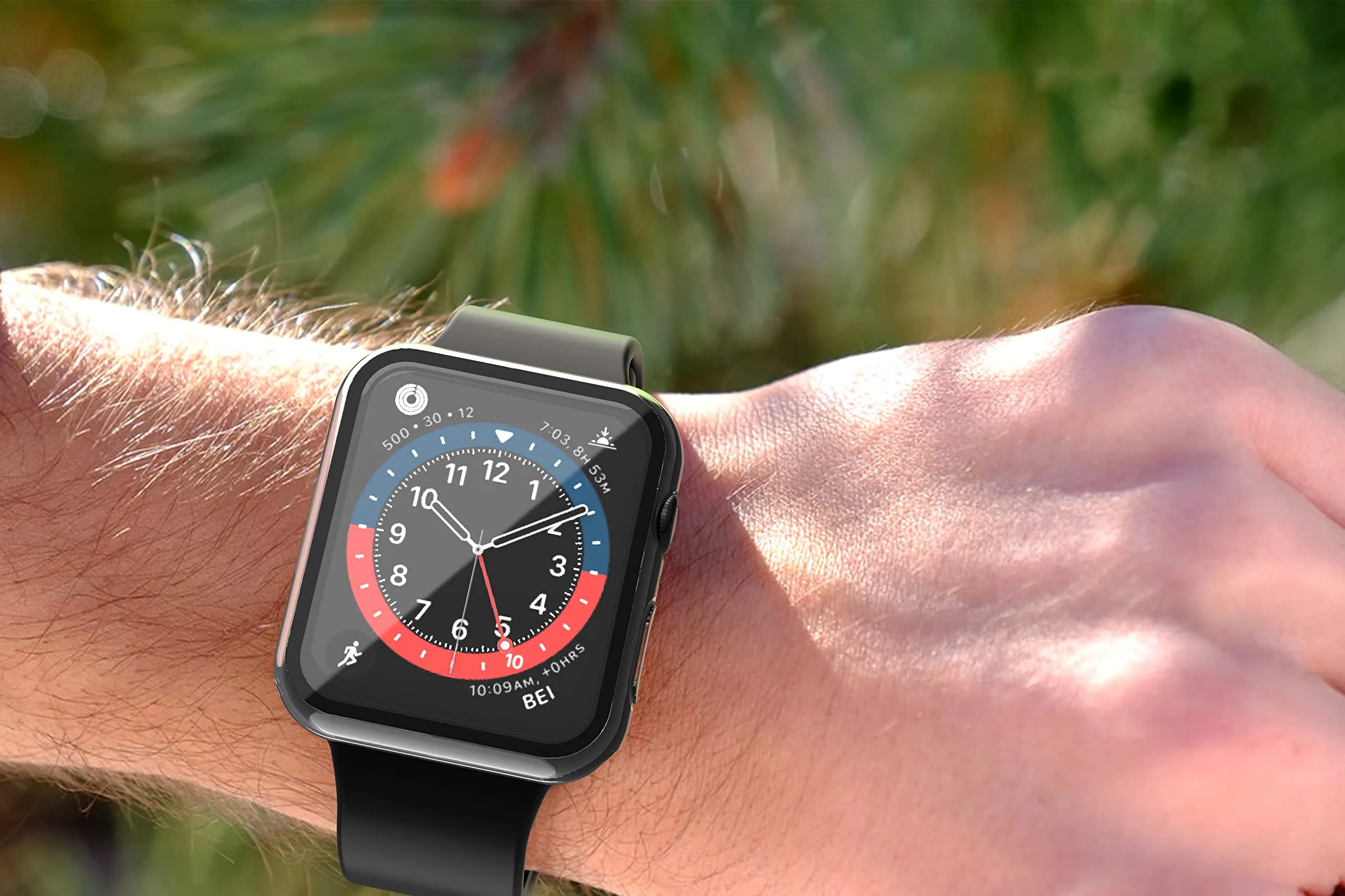 Misxi Custodia Rigida Trasparente con Vetro Temperato per Apple Watch Serie 9, 8, 7 41mm (2 Pezzi) - immagine 6