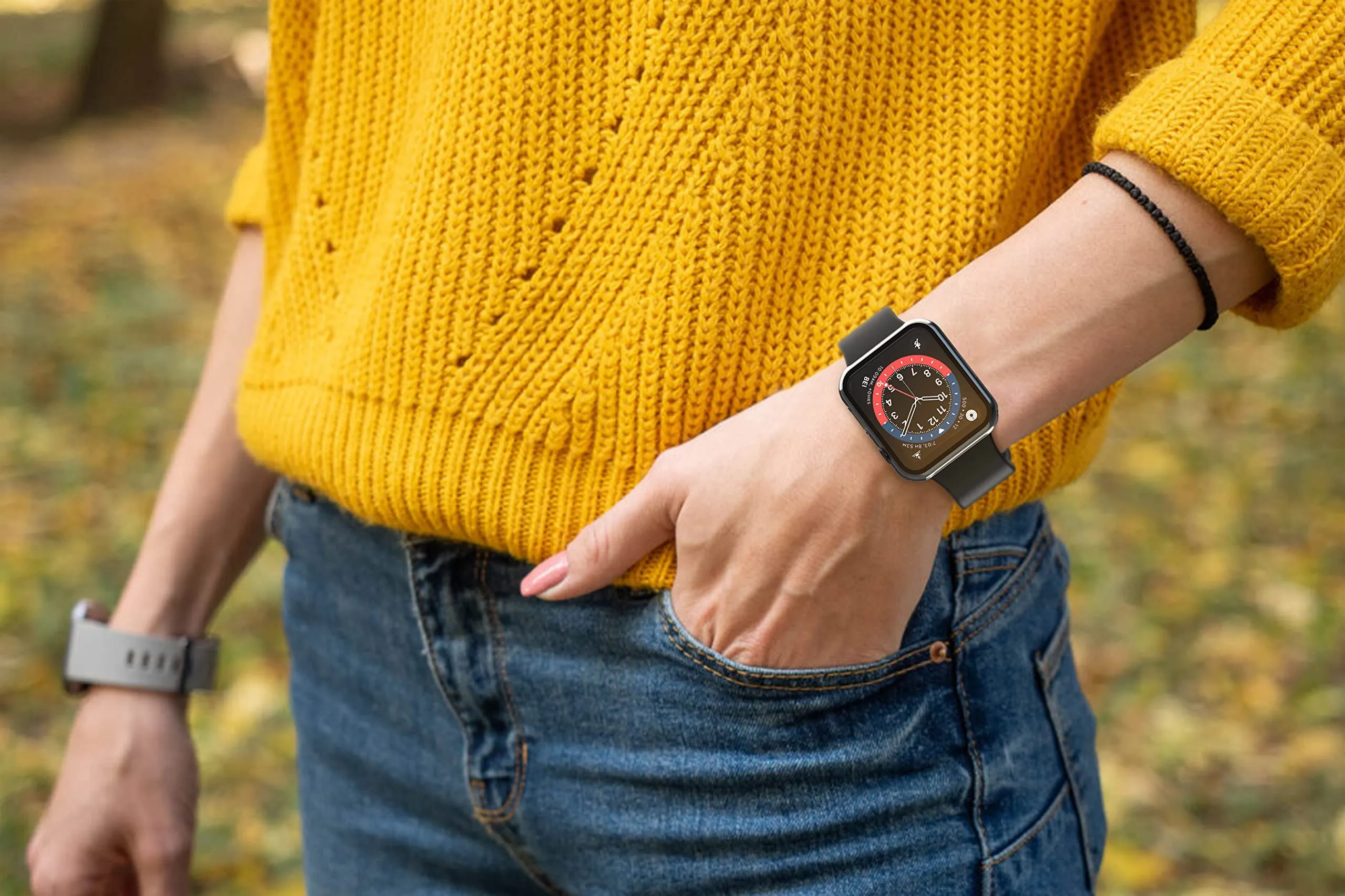 Misxi Custodia Rigida Trasparente con Vetro Temperato per Apple Watch Serie 9, 8, 7 41mm (2 Pezzi) - immagine 7