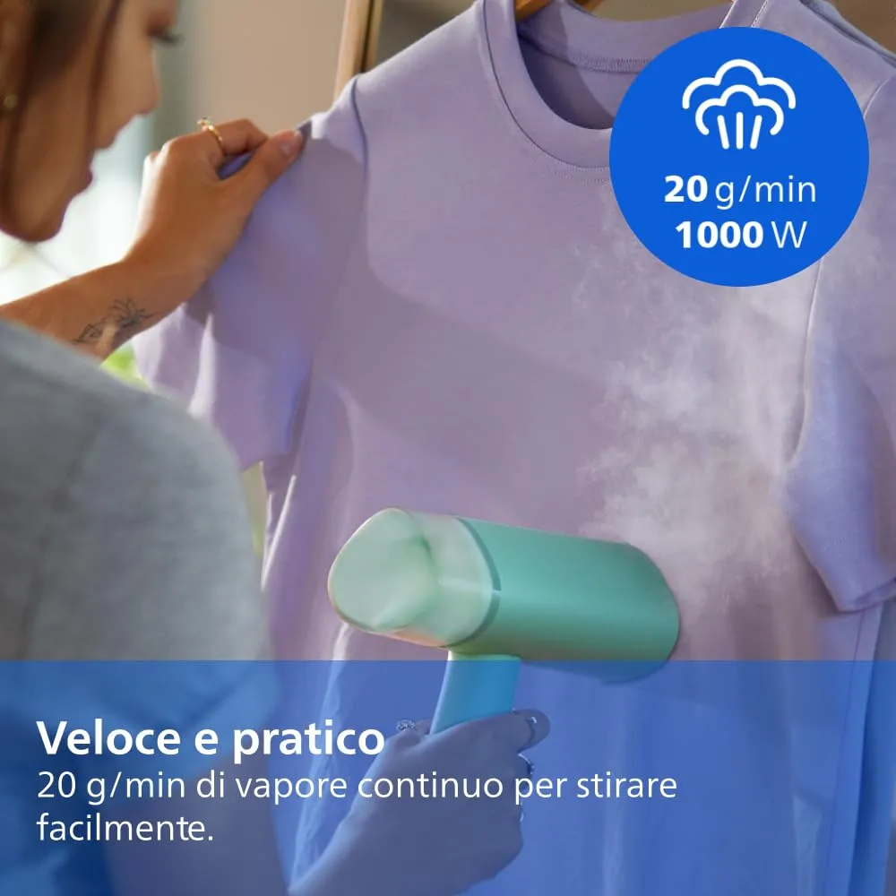 Philips 3000 Ferro da Stiro Verticale a Vapore Pieghevole, 20 g/min, 1000W - immagine 3