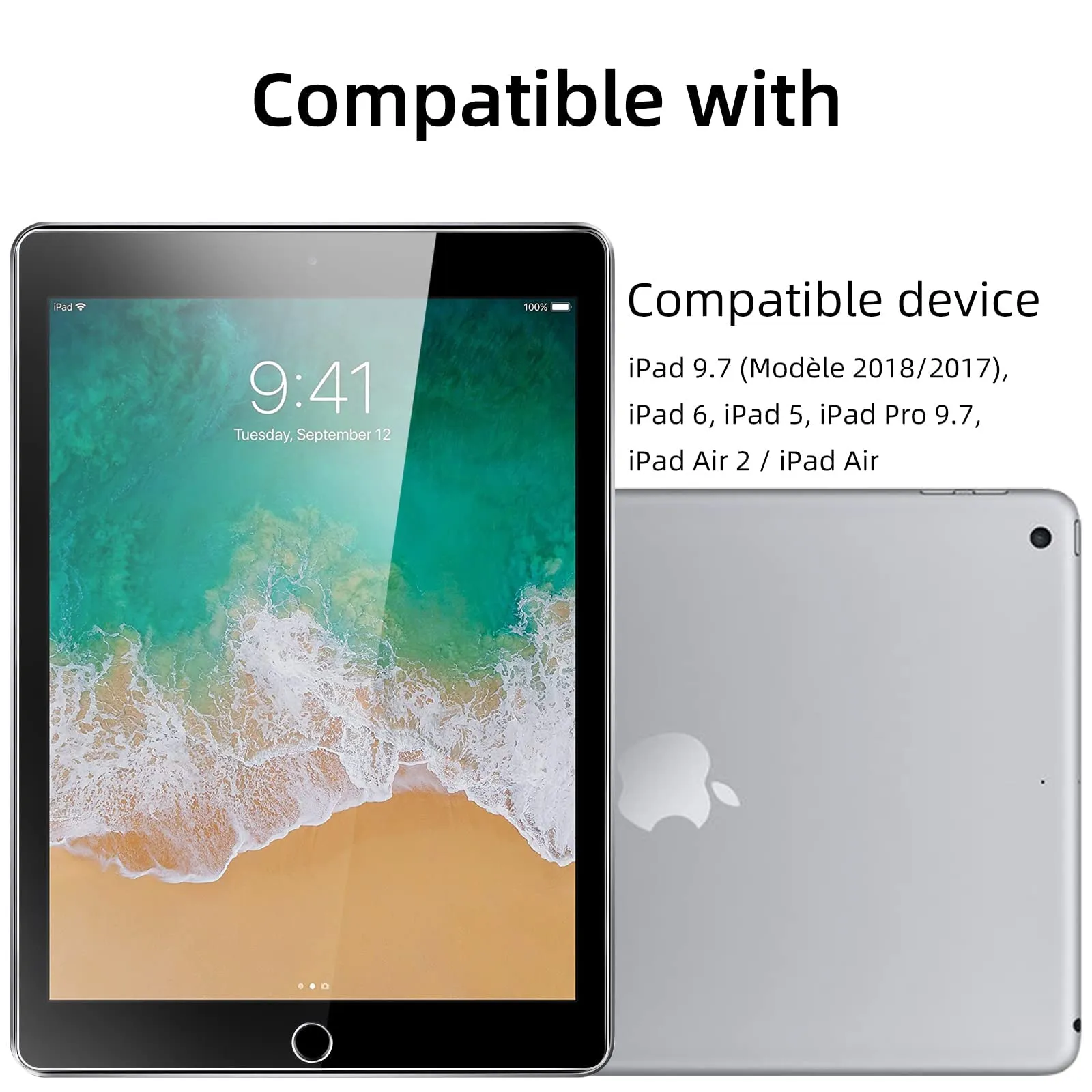 NEW'C Pellicola in Vetro Temperato per iPad 6/5/Pro 9.7/Air 2/Air - immagine 7