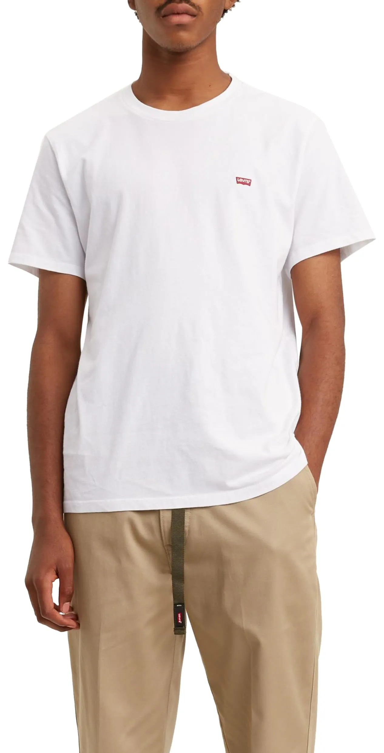 Levi's Uomo T-Shirt in Cotone Bianco con Logo Batwing - Taglia M - immagine 1