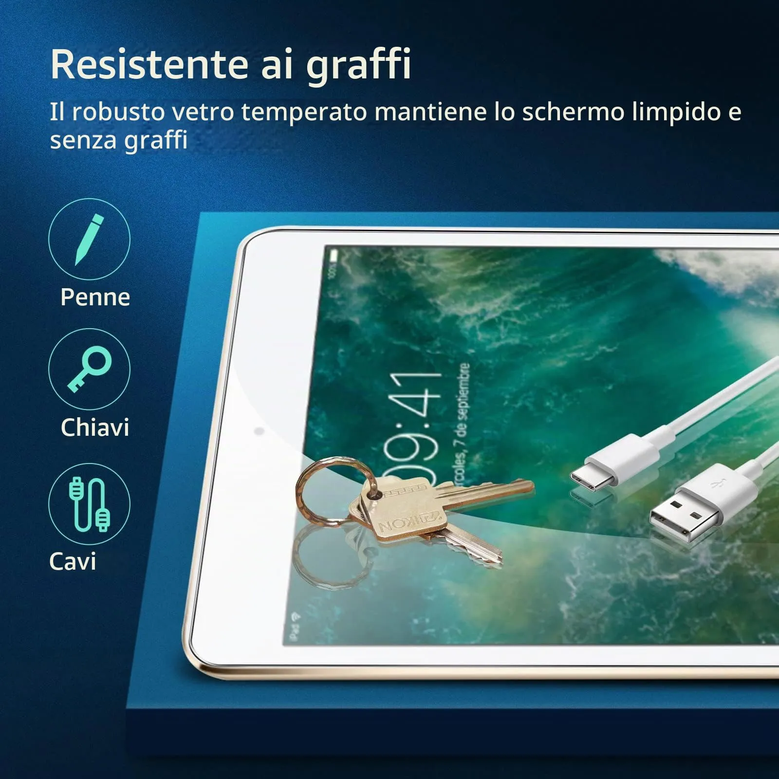 NEW'C Pellicola in Vetro Temperato per iPad Air 3 2019 e iPad Pro 10,5 2017 - immagine 5