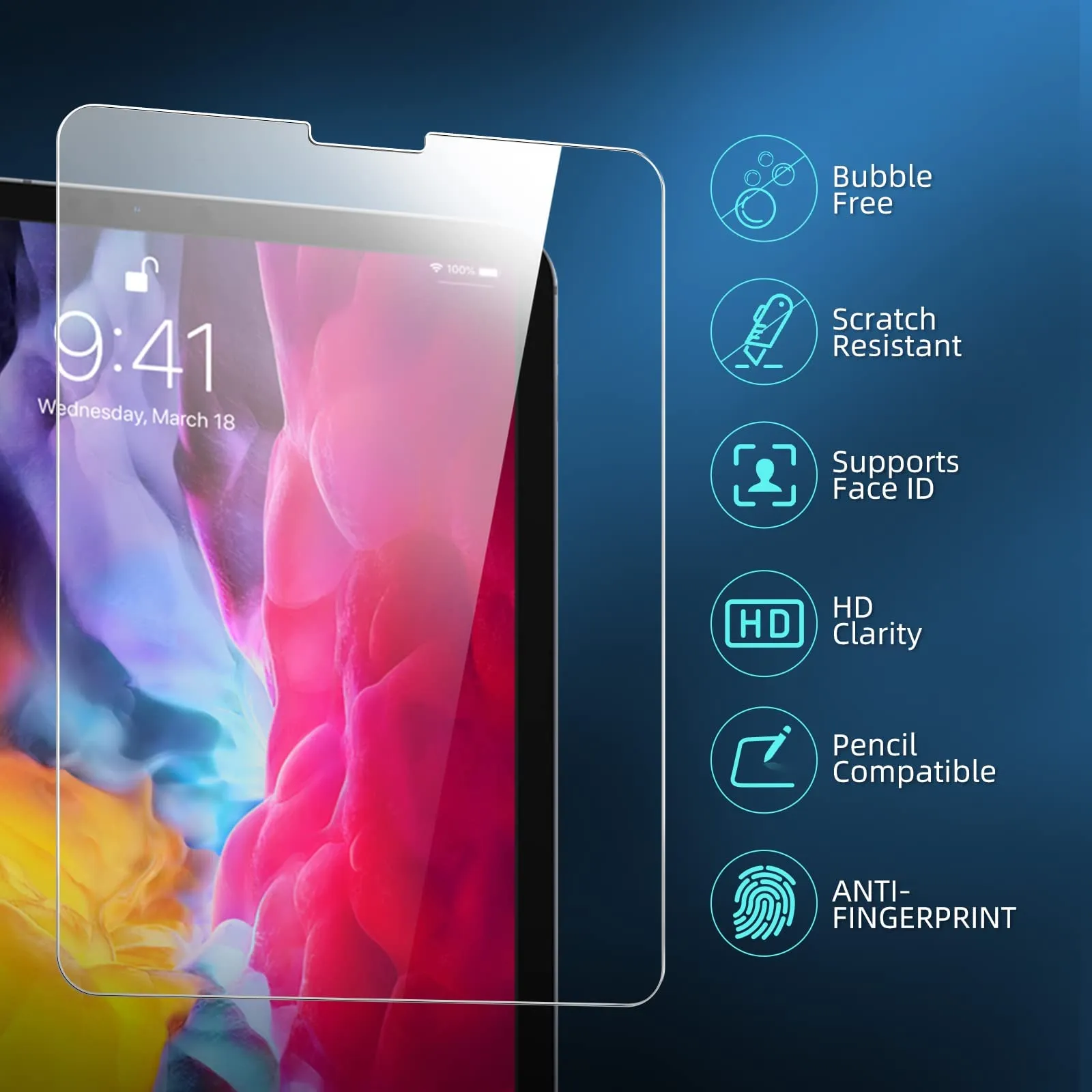 NEW'C Pellicola in Vetro Temperato per iPad Air 5/4 10.9" e iPad Pro 11" - immagine 2