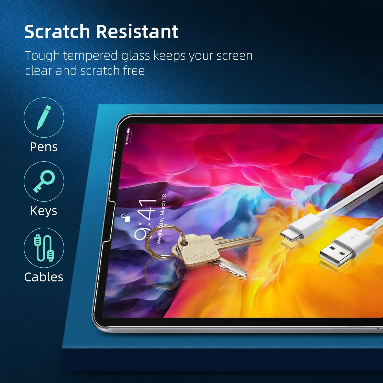NEW'C Pellicola in Vetro Temperato per iPad Air 5/4 10.9" e iPad Pro 11" - immagine 5