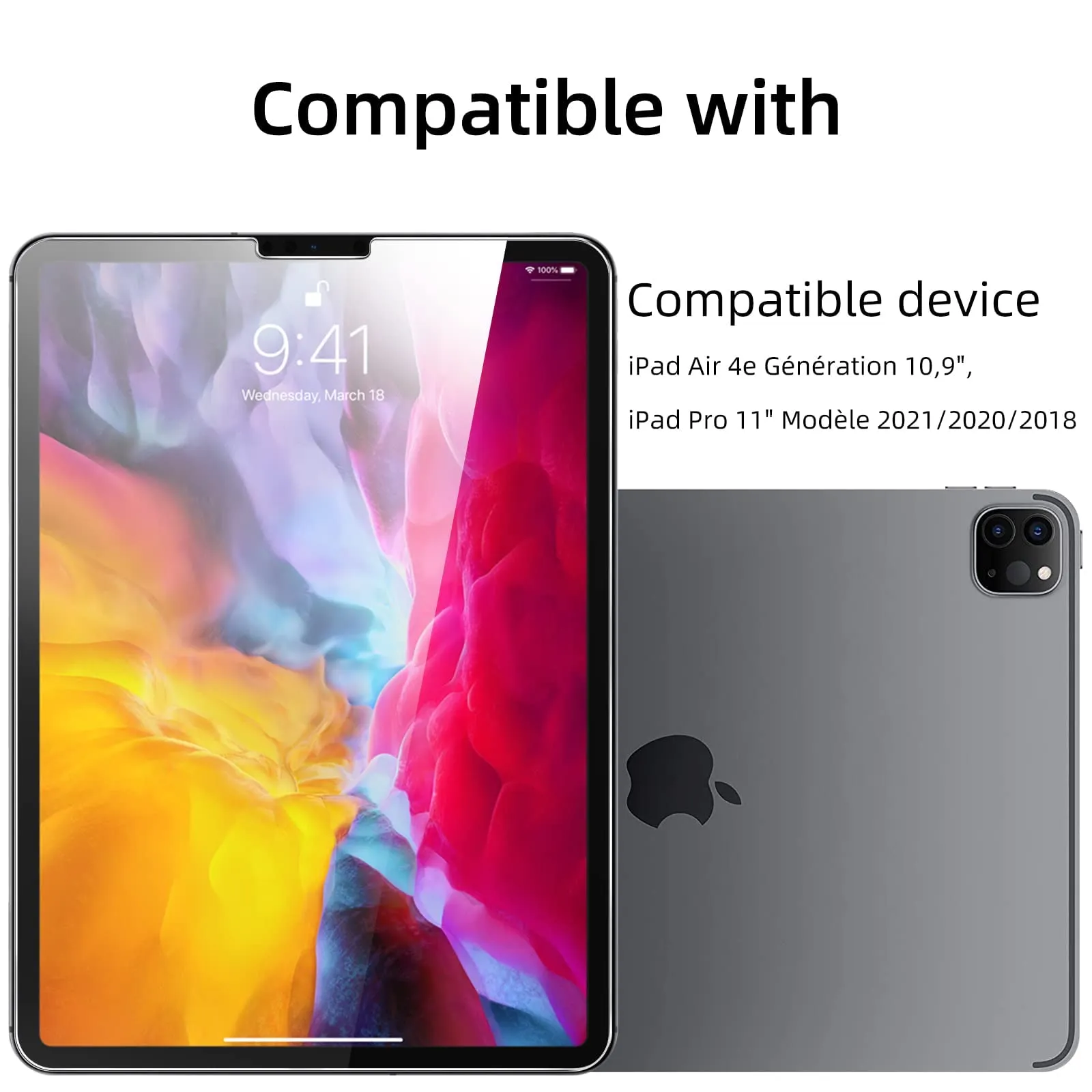 NEW'C Pellicola in Vetro Temperato per iPad Air 5/4 10.9" e iPad Pro 11" - immagine 7