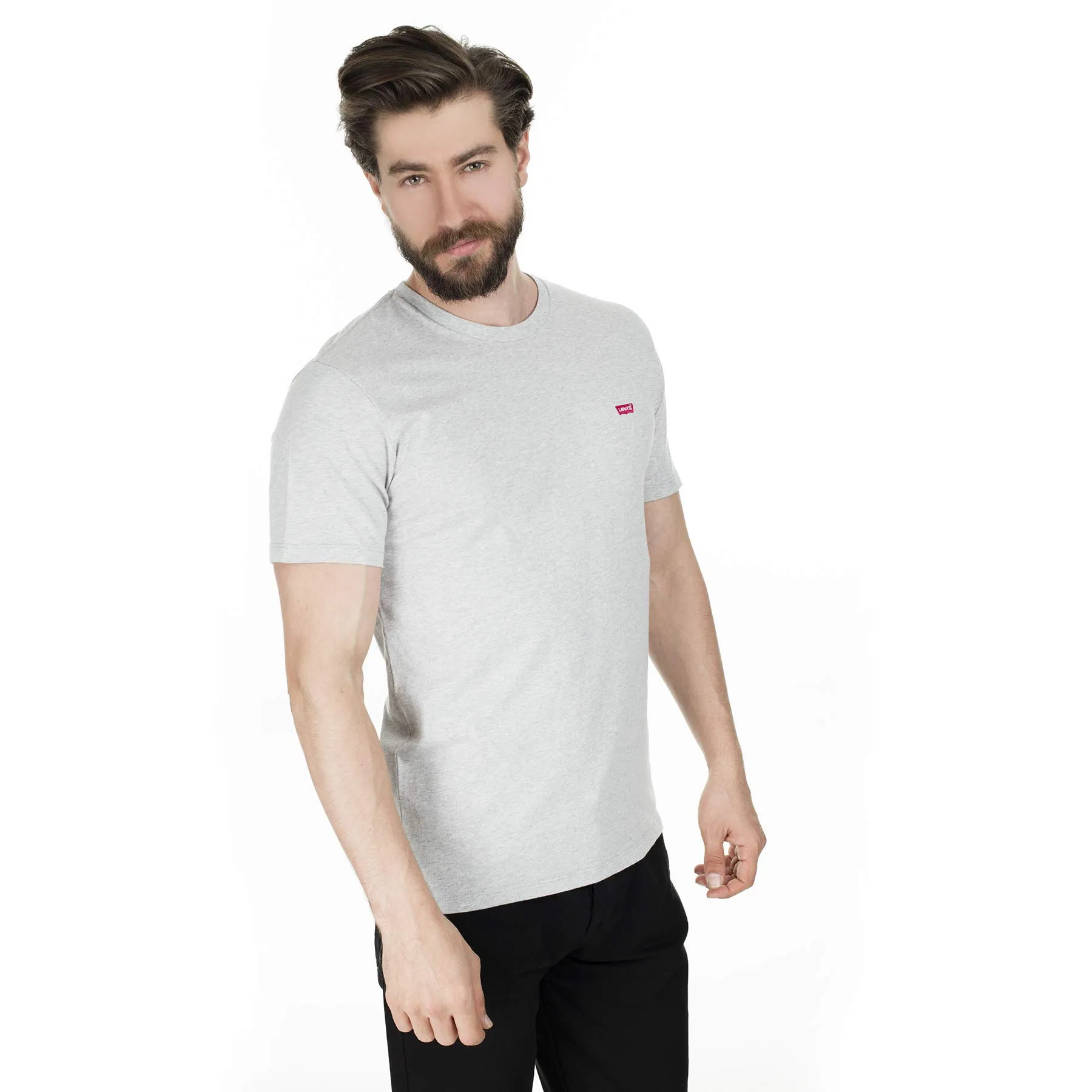 Levi's The Original Tee Cotton + Patch Men's T-Shirt, Grey Heather, S - immagine 1