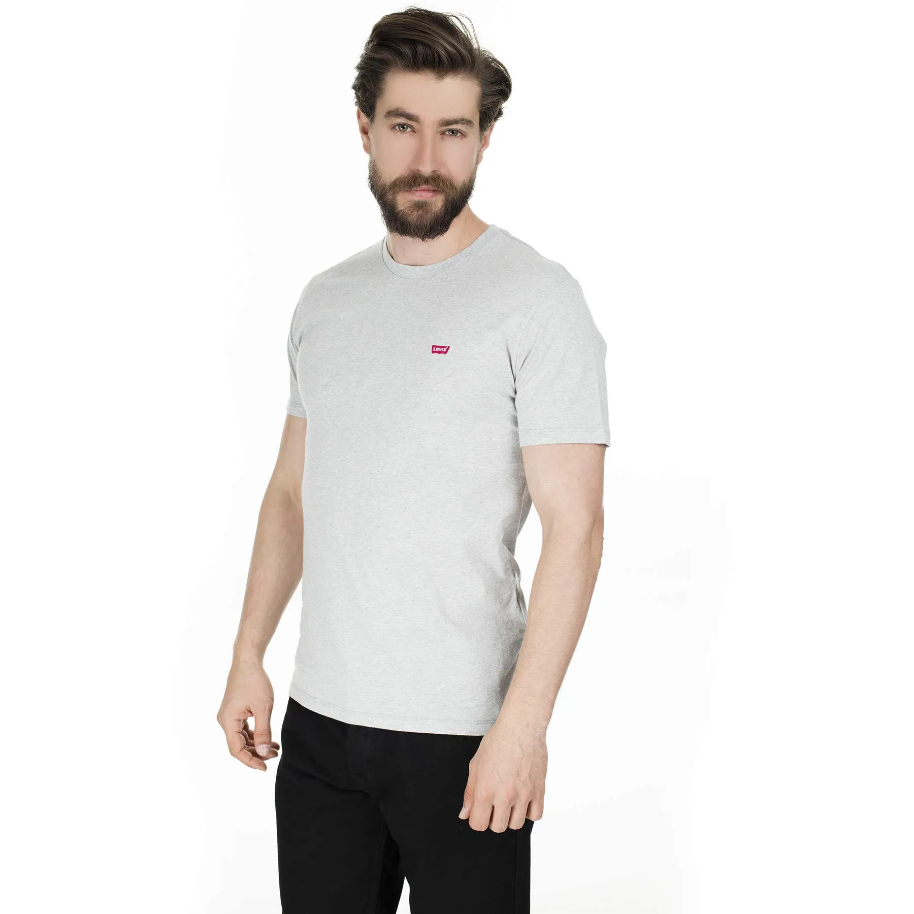 Levi's The Original Tee Cotton + Patch Men's T-Shirt, Grey Heather, S - immagine 3