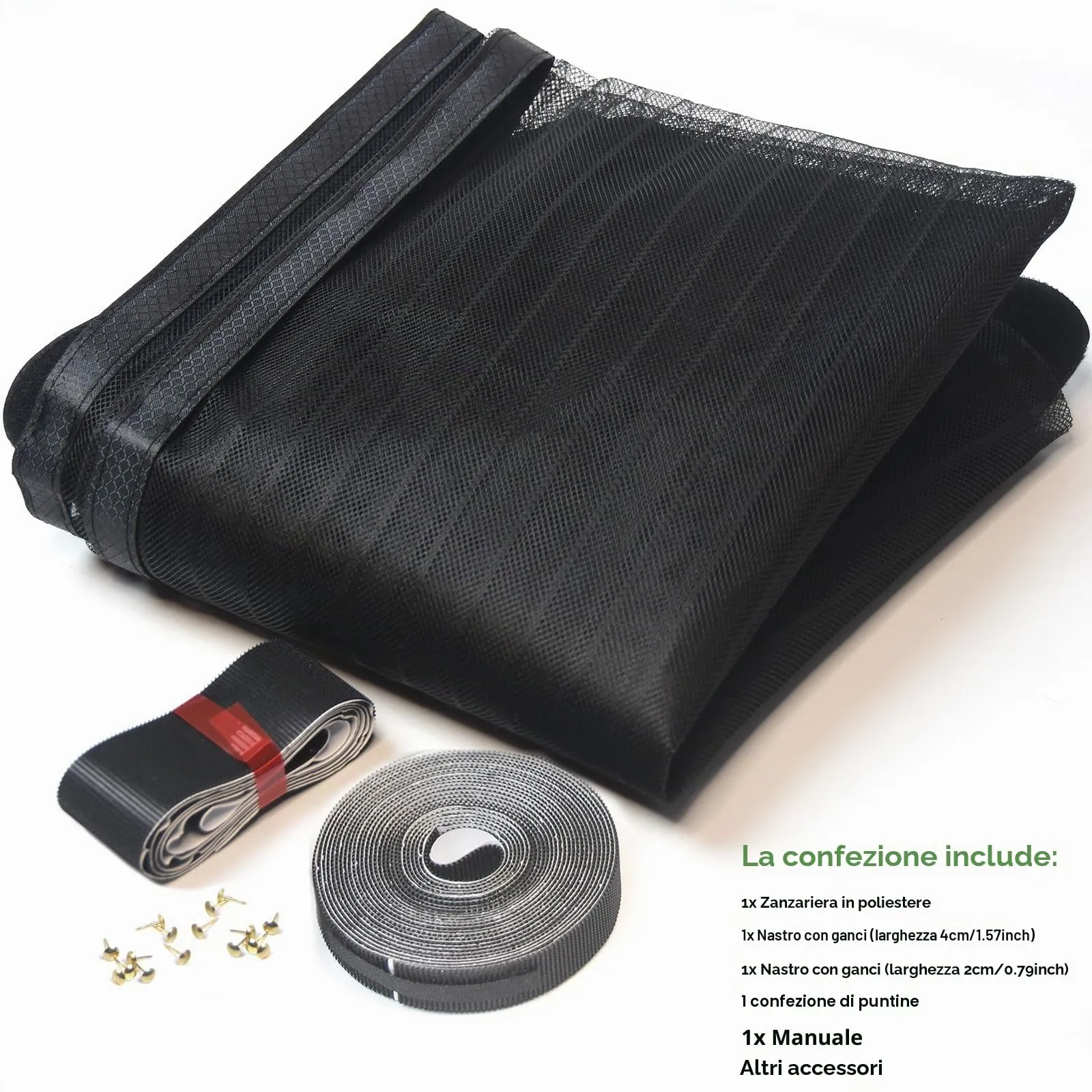 Risareyi Zanzariera Magnetica per Porte, 110x265cm, Nero, Rete Fine - immagine 7