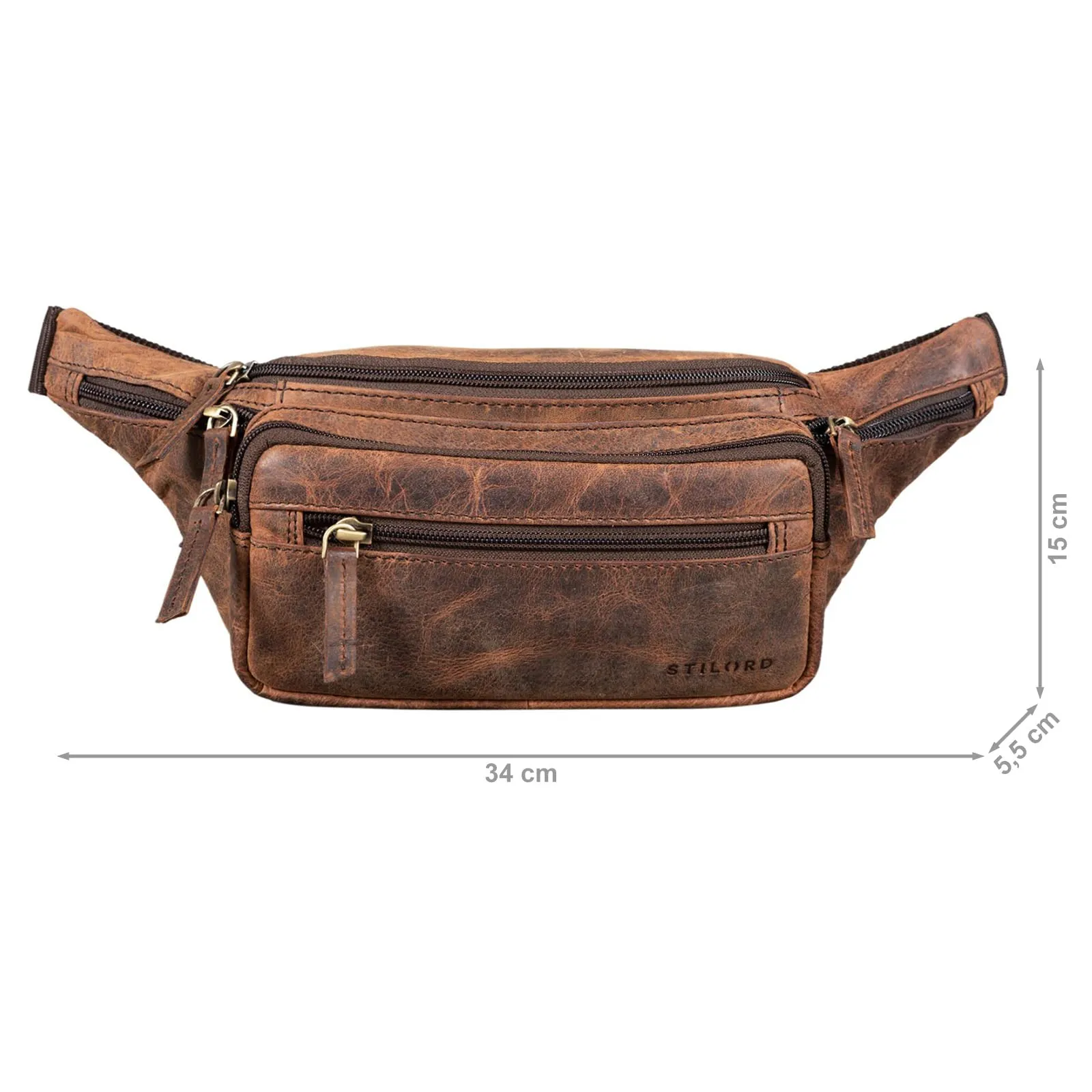 STILORD Zion Marsupio in Pelle Vintage per Uomo e Donna, Seppia - Marrone - immagine 3