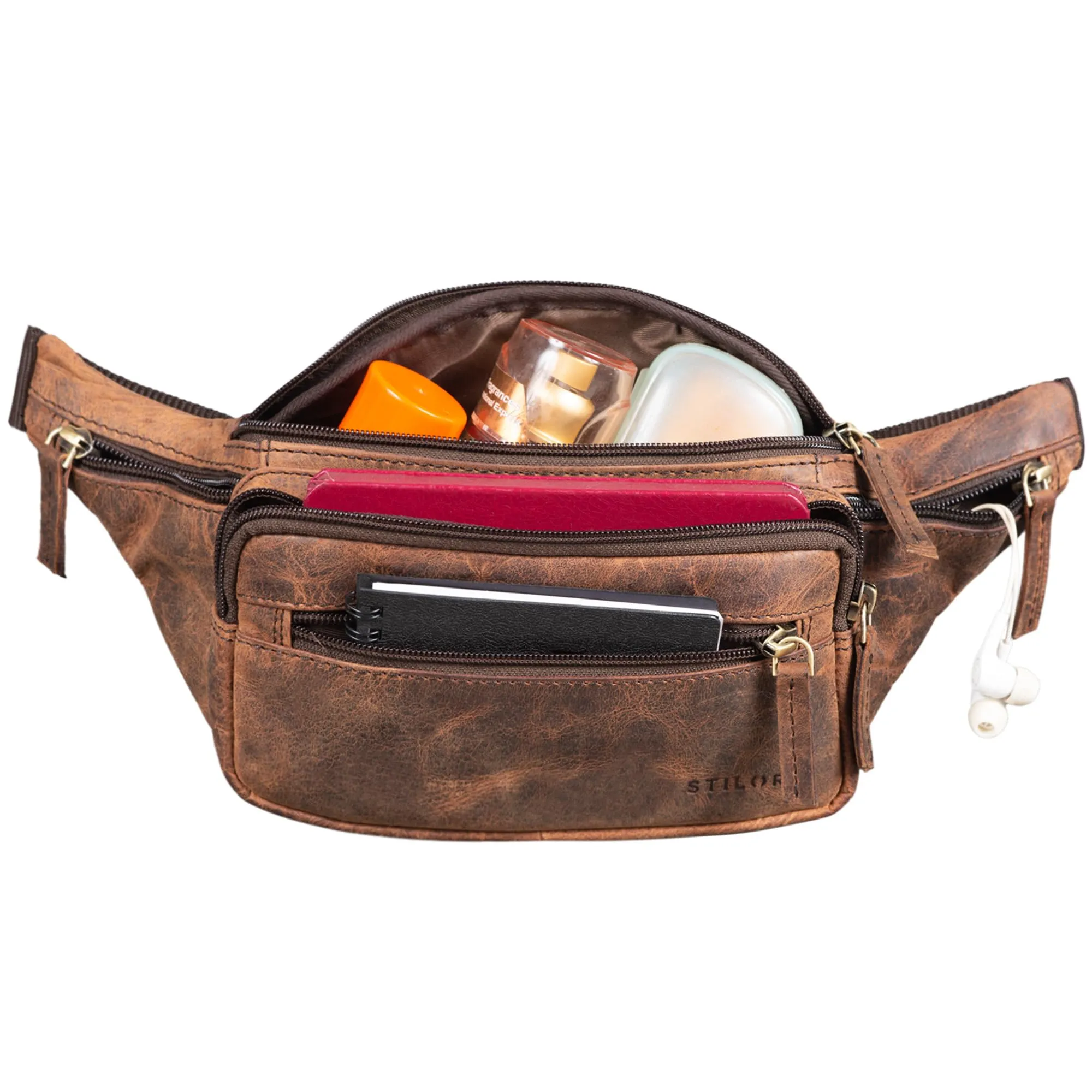 STILORD Zion Marsupio in Pelle Vintage per Uomo e Donna, Seppia - Marrone - immagine 4