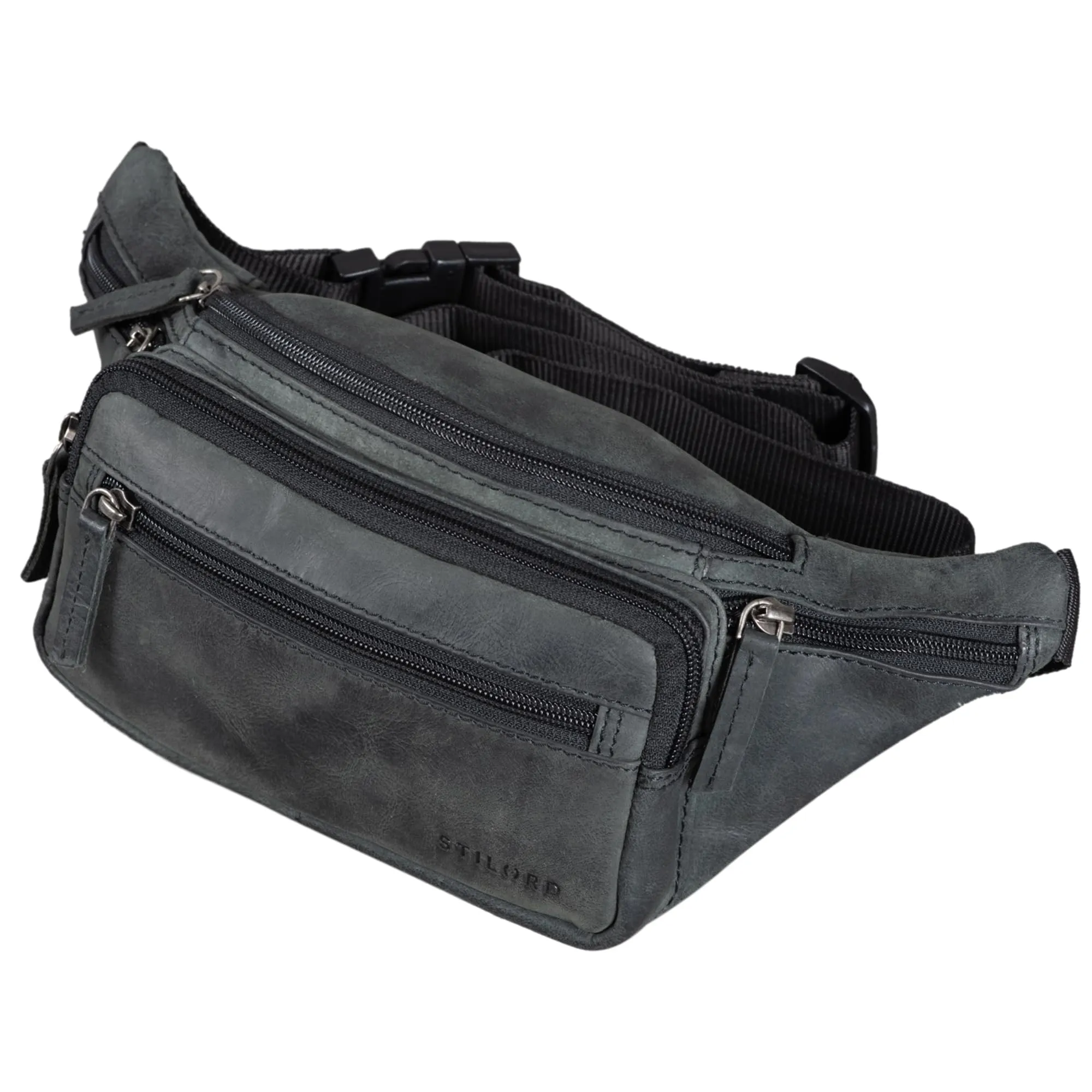 STILORD Zion Marsupio in Pelle Vintage Unisex - Antracite - immagine 1