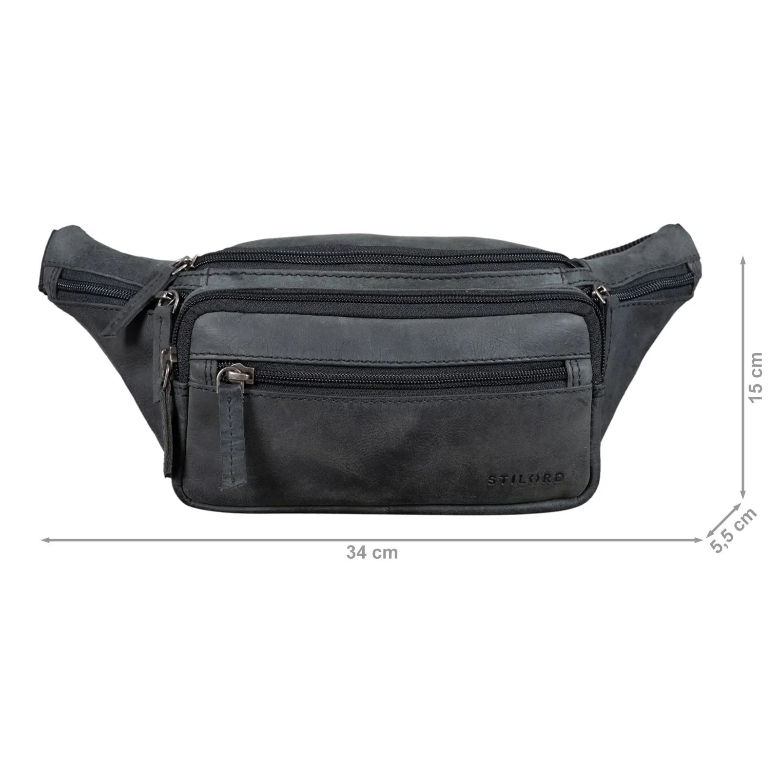 STILORD Zion Marsupio in Pelle Vintage Unisex - Antracite - immagine 3