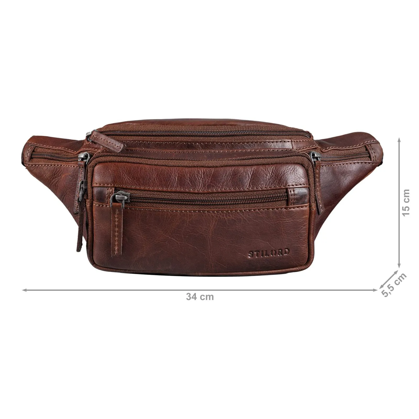 STILORD Zion Marsupio in Pelle Vintage per Uomo e Donna, Florida - Marrone - immagine 3