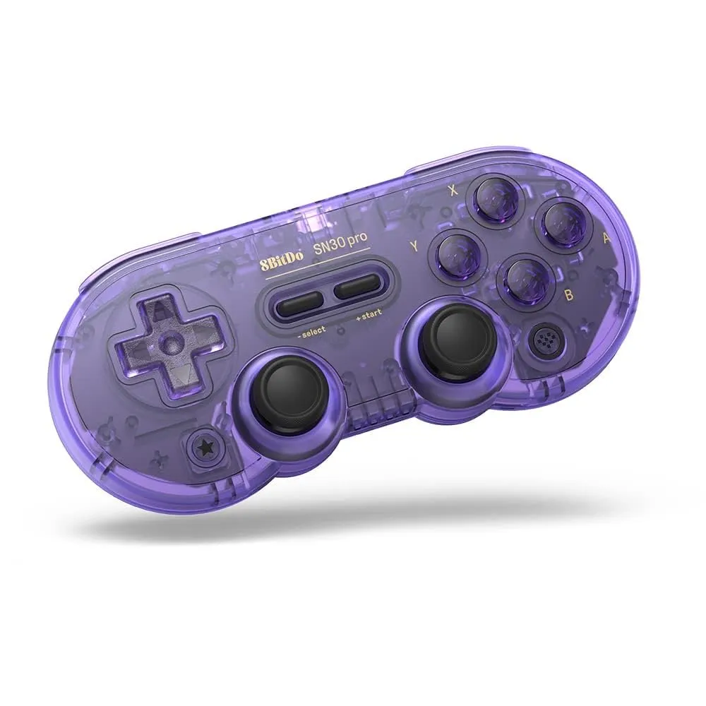 8Bitdo SN30 Pro Bluetooth Gamepad with Hall Effect Joysticks for Switch, PC, Android, macOS (Transparent Purple) - immagine 2