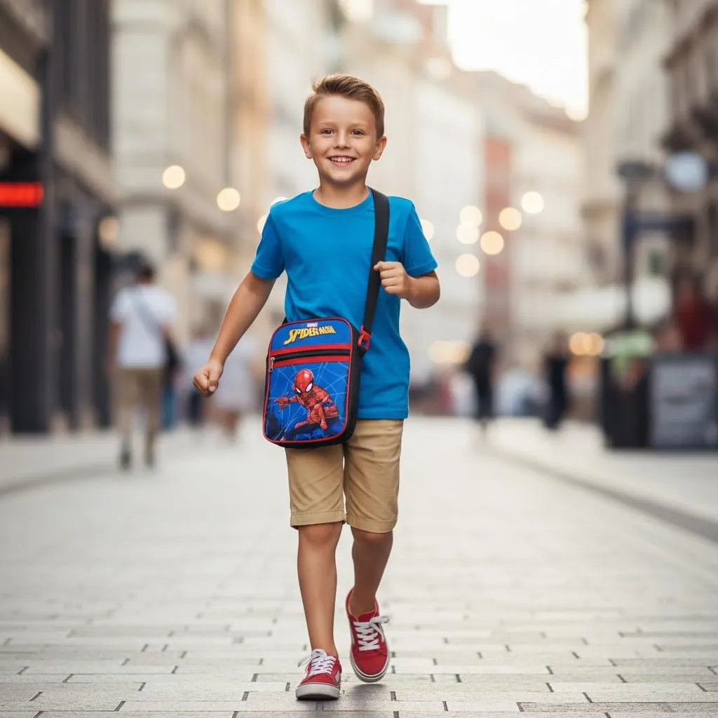 ILS I LOVE SHOPPING Borsello Marsupio a Tracolla per Bambino Spiderman - immagine 2