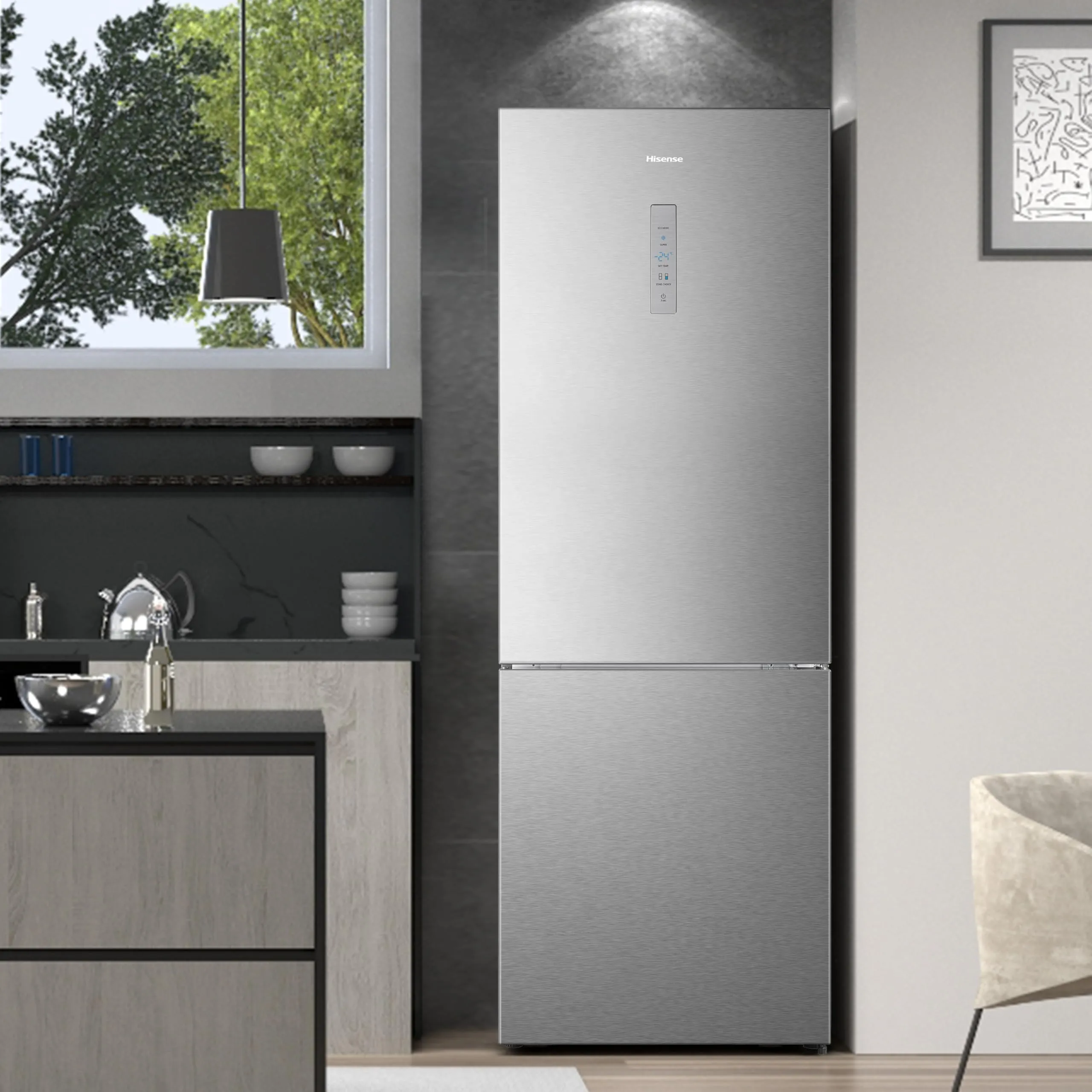 Hisense RB645N4BIE Frigorifero Combinato Total No Frost, 200x70,4 cm, Classe E, 495 Litri, Inox - immagine 9