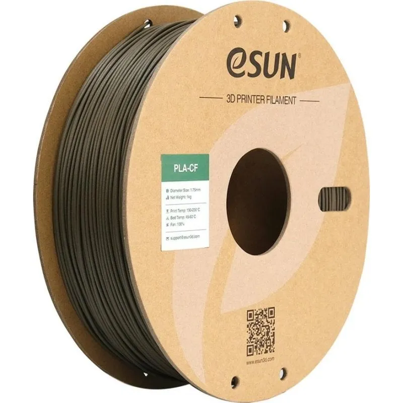 eSUN Filamento PLA-CF Fibra di Carbonio 1,75 mm 1kg Marrone - immagine 1