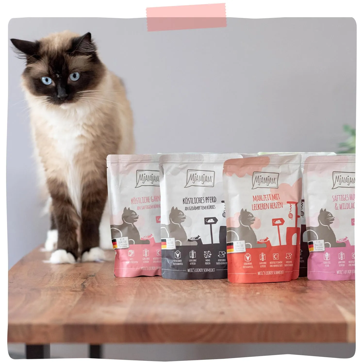 MjAMjAM Cibo Umido Premium per Gatti con Cuori, Senza Cereali, 6 x 800 g - immagine 7