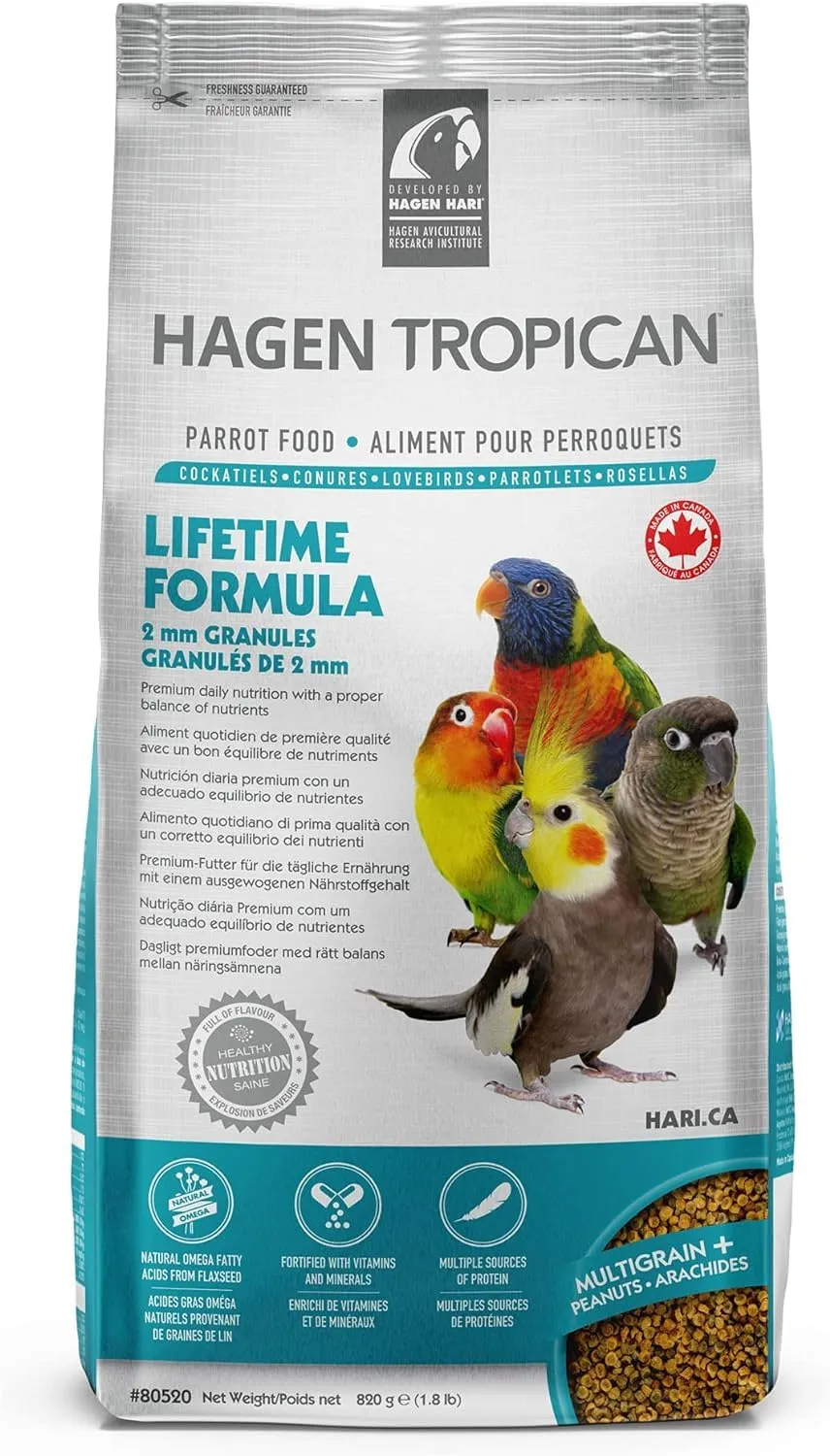 Hagen Hari Tropican Lifetime Cockatiel Pellets 820 g - immagine 1