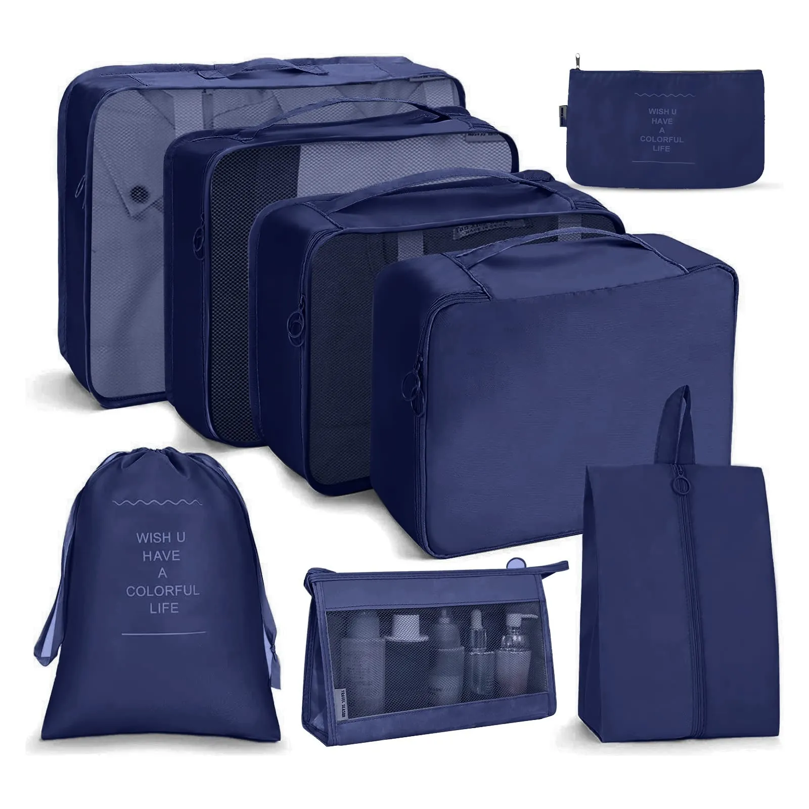 OSDUE Organizer Valigia, Set 8 Pezzi Packing Cubes per Viaggio e Zaino - immagine 1