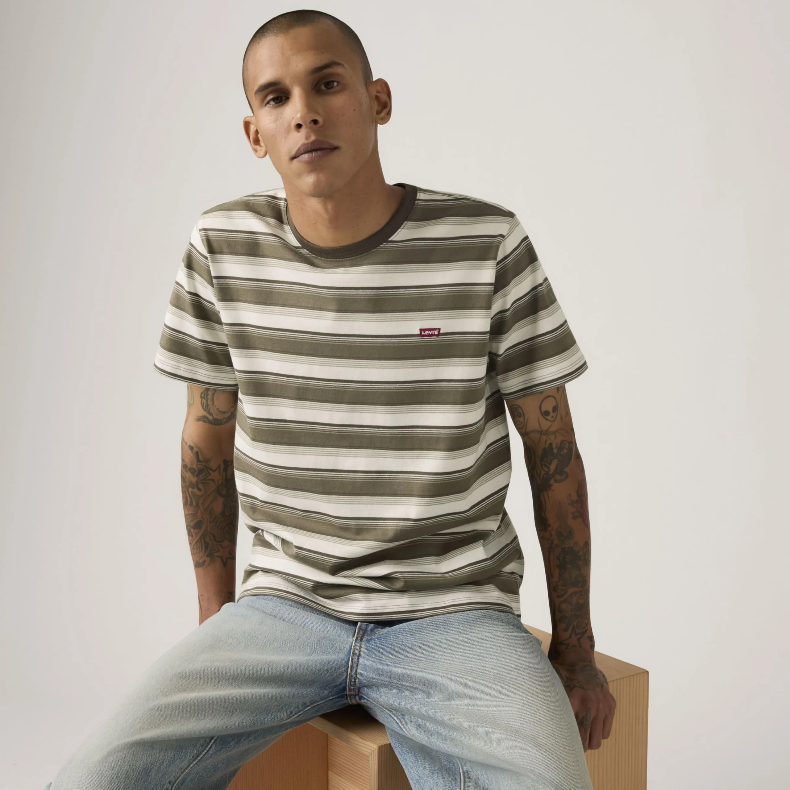 Levi's Original HM Tee Jen Stripe Maitake Br - immagine 3
