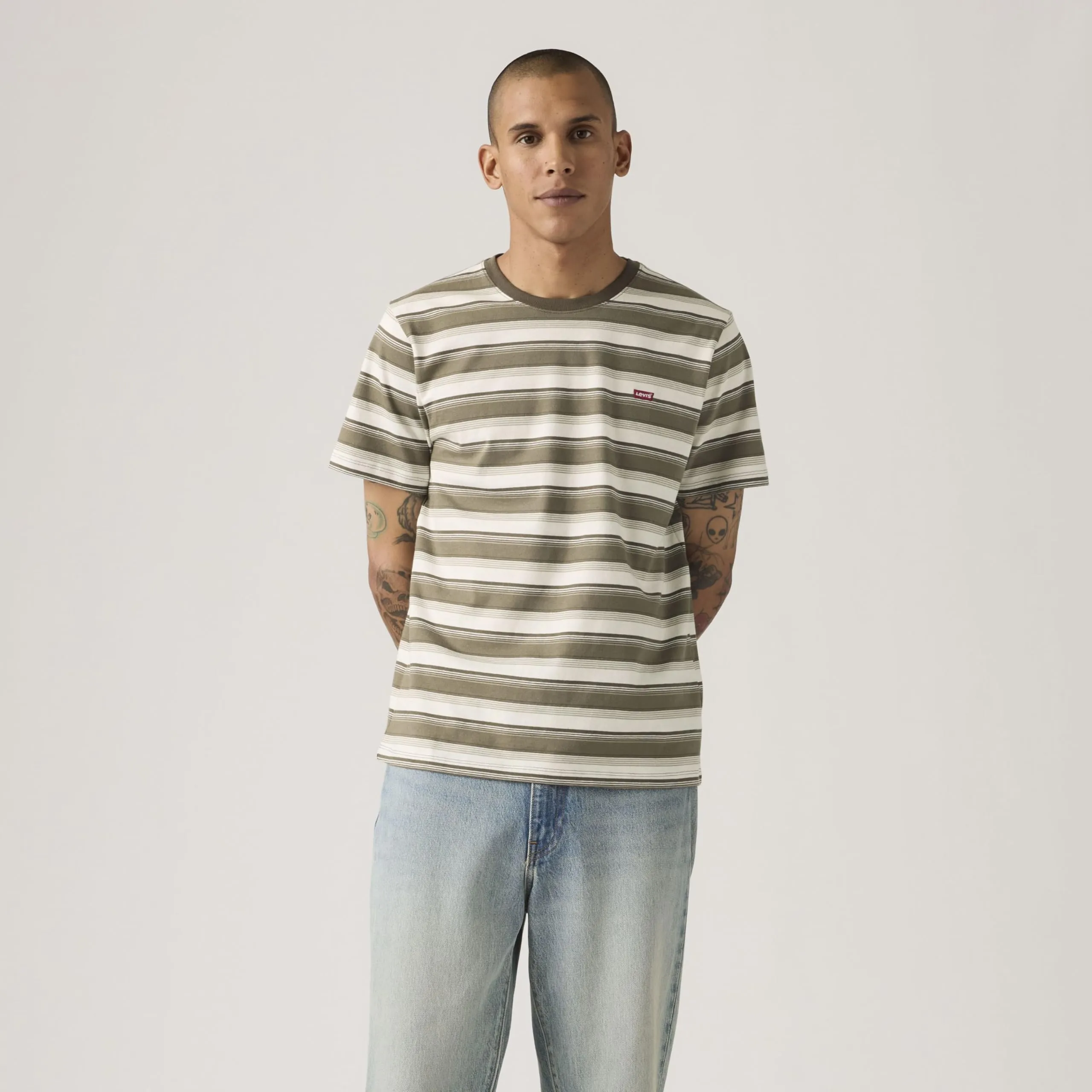 Levi's SS Original HM Tee Maglietta Jen Stripe Maitake B, L Uomini - immagine 9