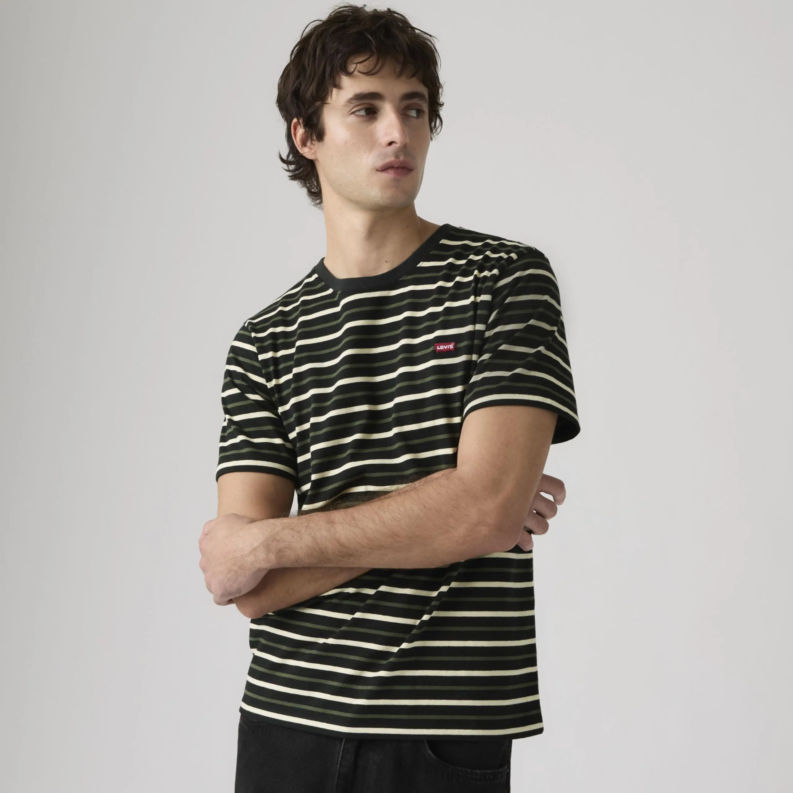 Levi's SS Original HM T-Shirt, Andor Stripe Jet Bla, S Uomo - immagine 2