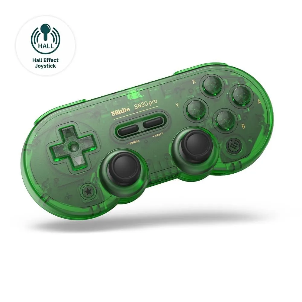 8Bitdo SN30 Pro Bluetooth Gamepad con Joystick Effetto Hall per Switch, PC, Android, macOS, Steam, Raspberry Pi (Verde Trasparente) - immagine 2