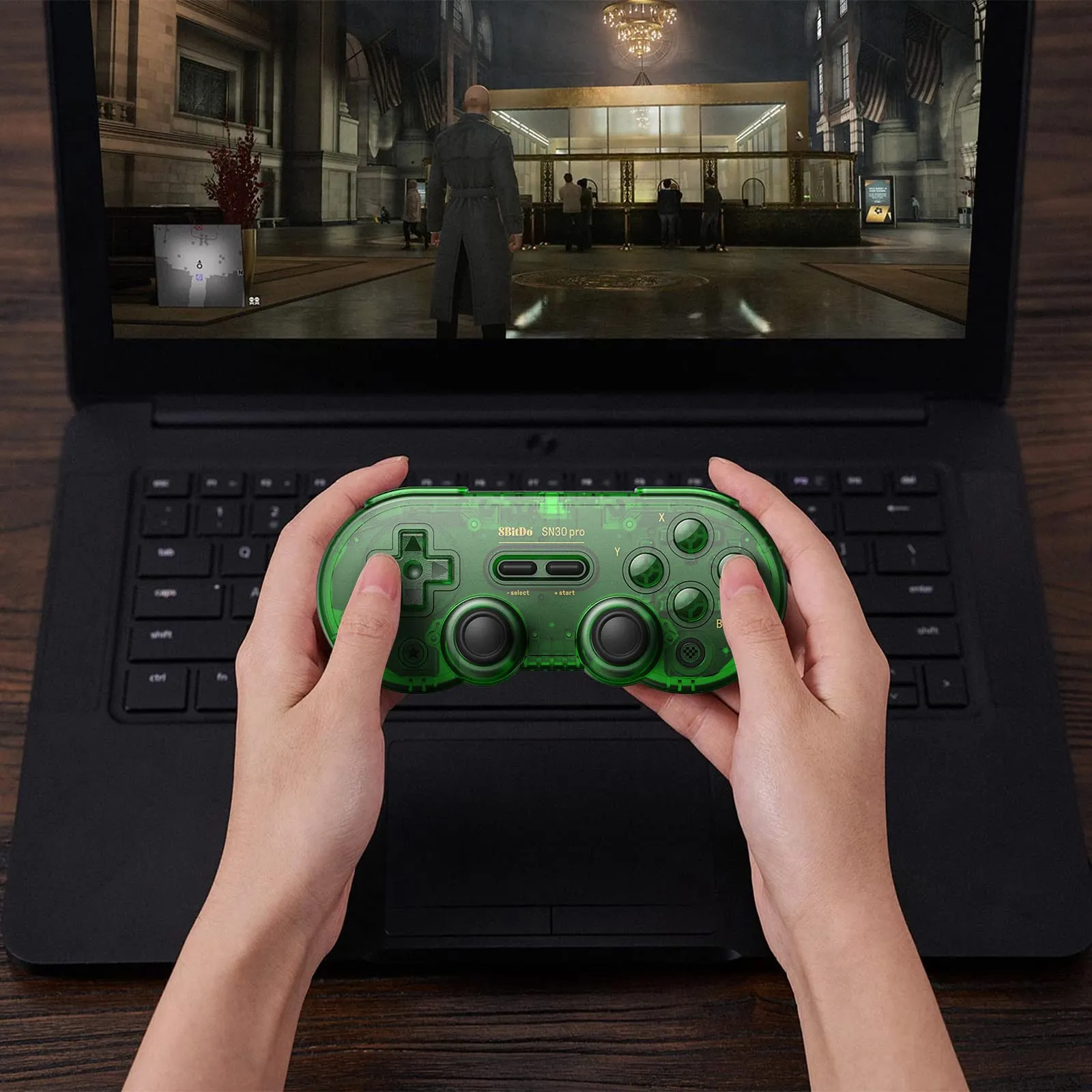 8Bitdo SN30 Pro Bluetooth Gamepad con Joystick Effetto Hall per Switch, PC, Android, macOS, Steam, Raspberry Pi (Verde Trasparente) - immagine 6