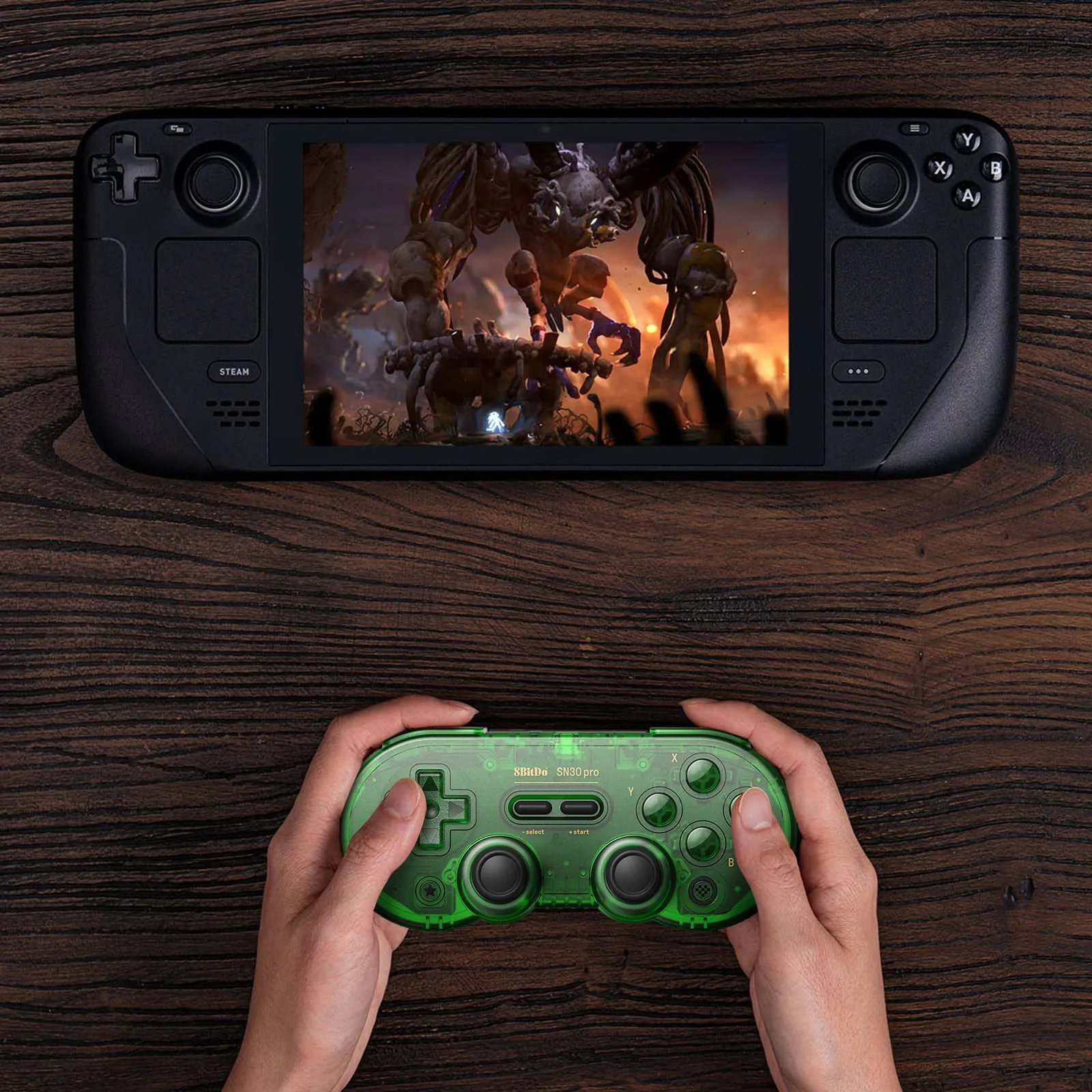 8Bitdo SN30 Pro Bluetooth Gamepad con Joystick Effetto Hall per Switch, PC, Android, macOS, Steam, Raspberry Pi (Verde Trasparente) - immagine 7